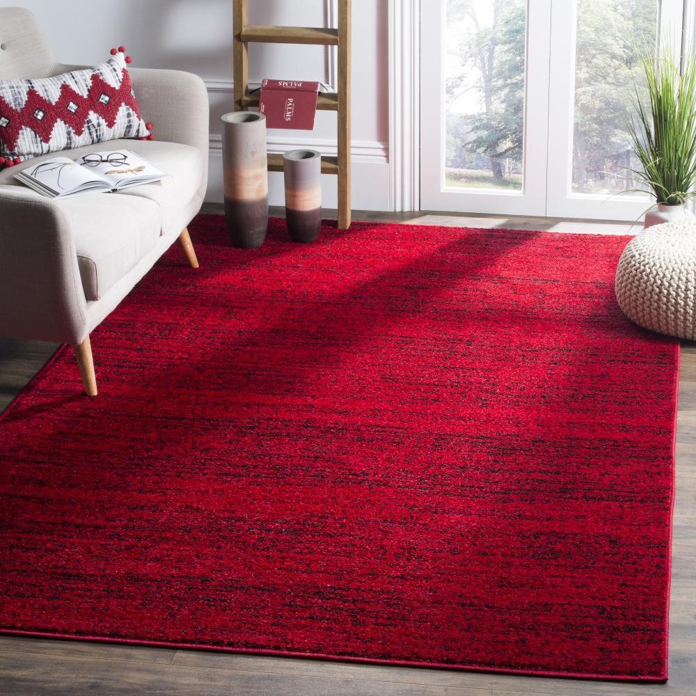 Adirondack ADR117 Machine Made Indoor Area Rug - Red/Black - 4'x4' - Safavieh