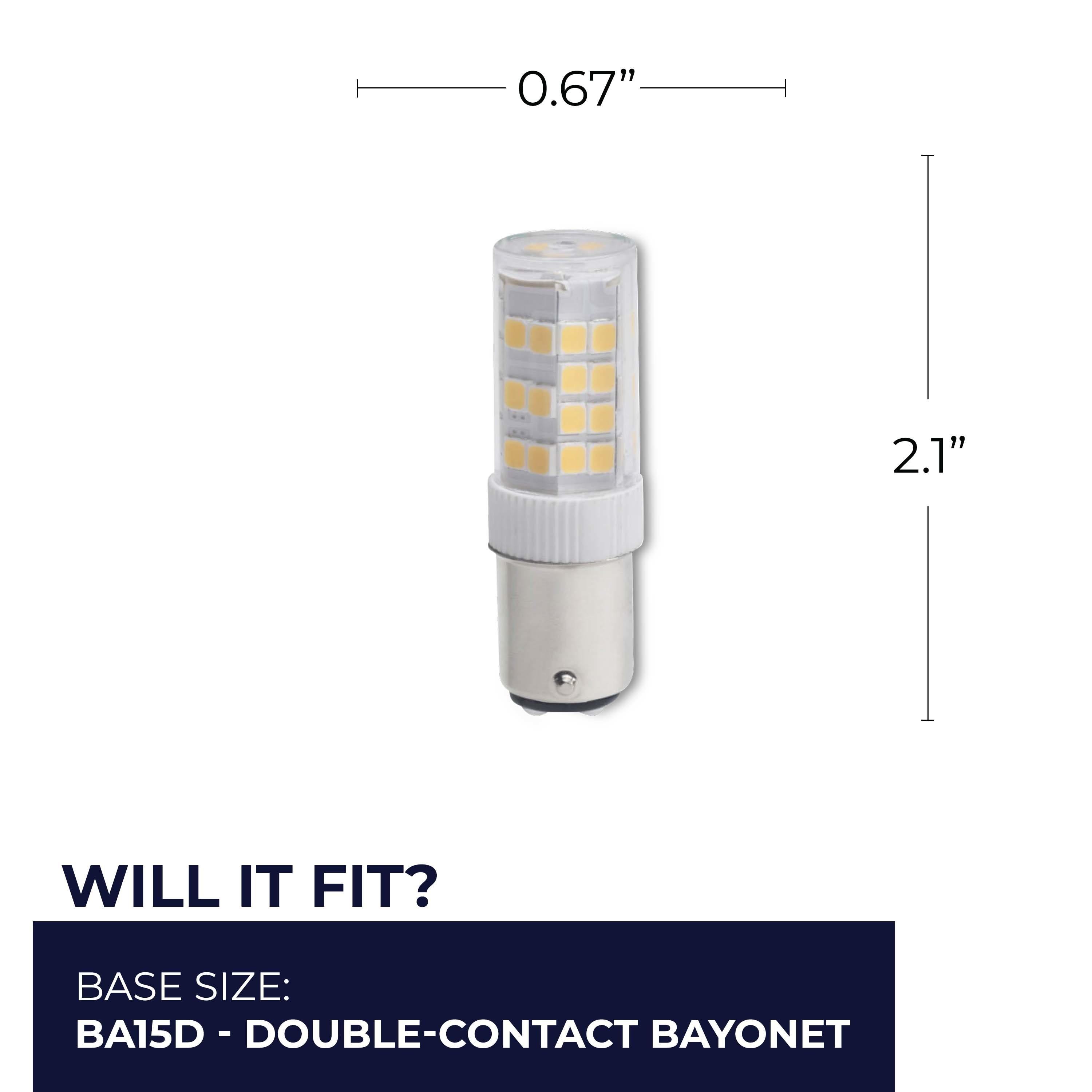 Clear Mini LED Double Contact Bayonet Light Bulb 2-Pack