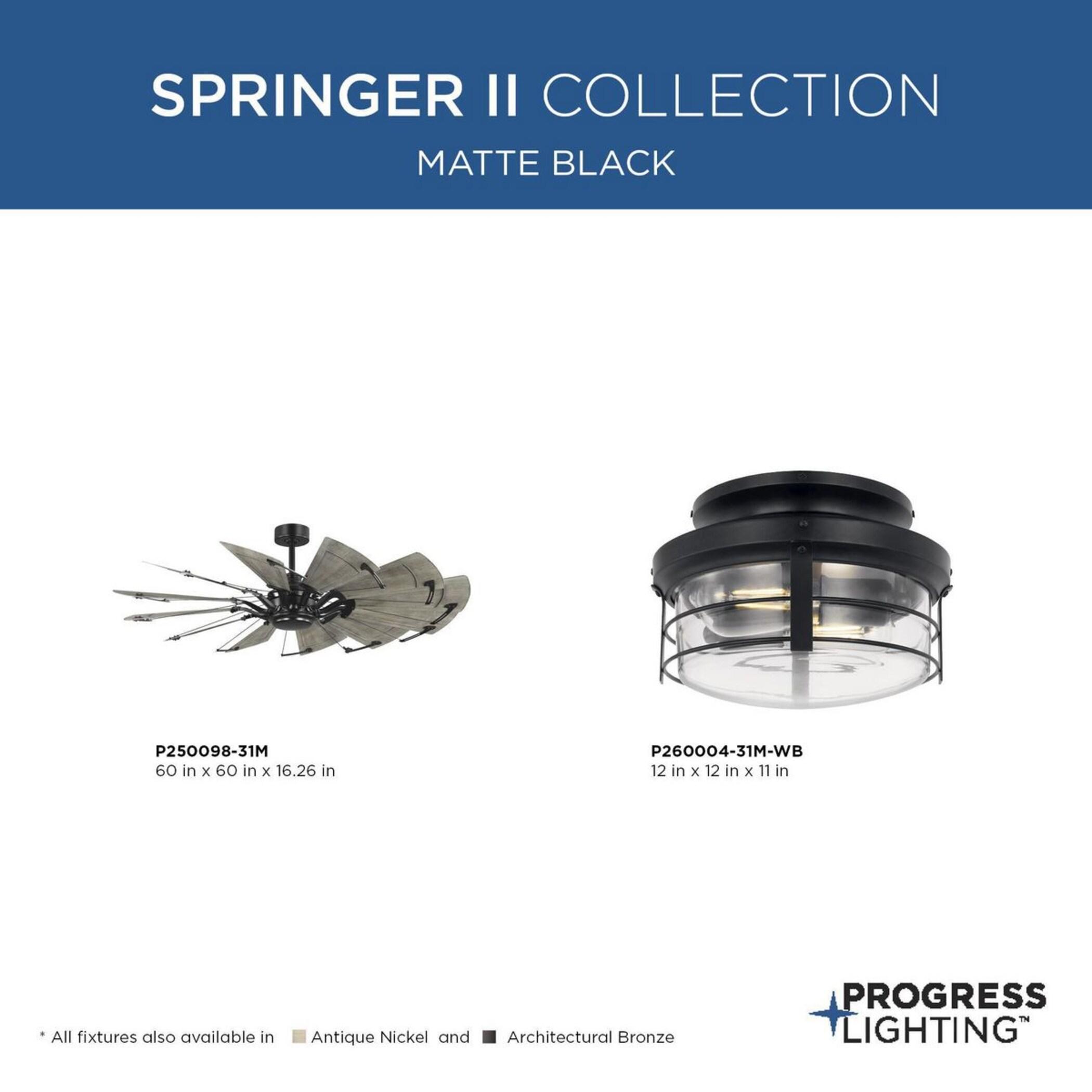 Progress Lighting - Springer II - 12 Blade Ceiling Fan In Farmhouse Style-16.26