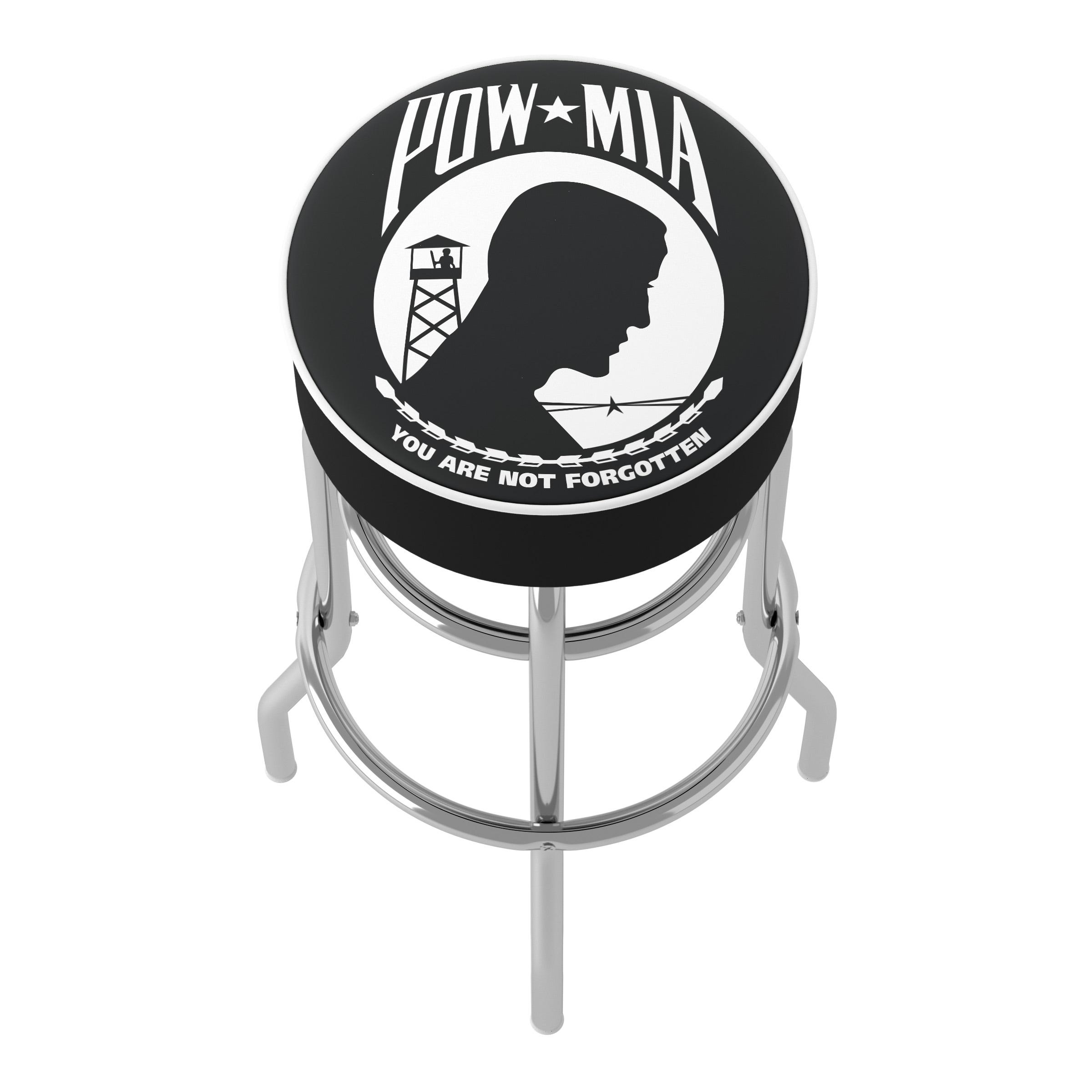 Trademark Global POW Swivel Upholstered Counter Stool with Metal Frame