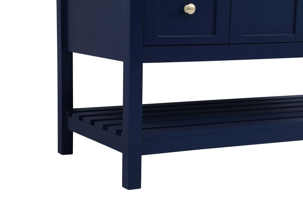 Elegant Decor Theo 48" Steel and Solid Wood Single Bathroom Vanity in Blue