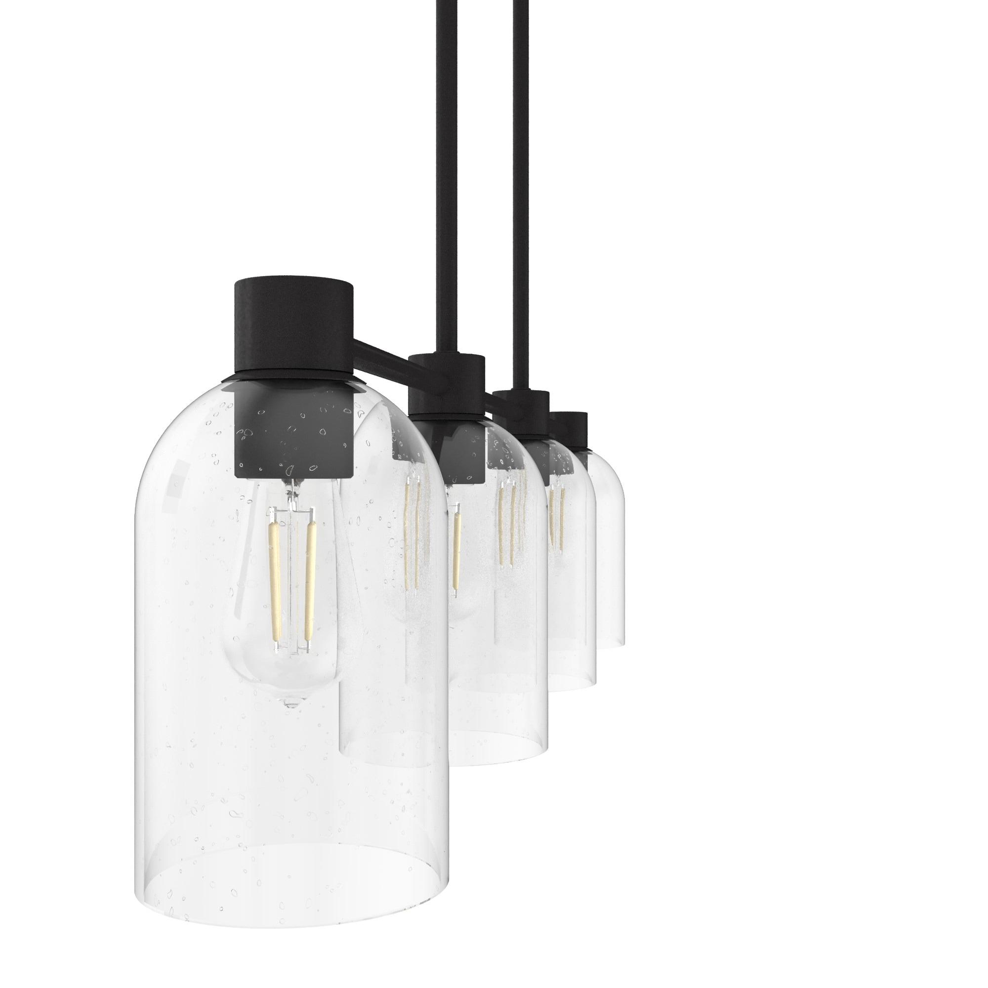 Hunter - Lochemeade 4-light Noble Bronze, Large Chandelier, Dimmable, Linear Shaped, for Bedrooms, Kitchens, Dining, Living Rooms - 19720