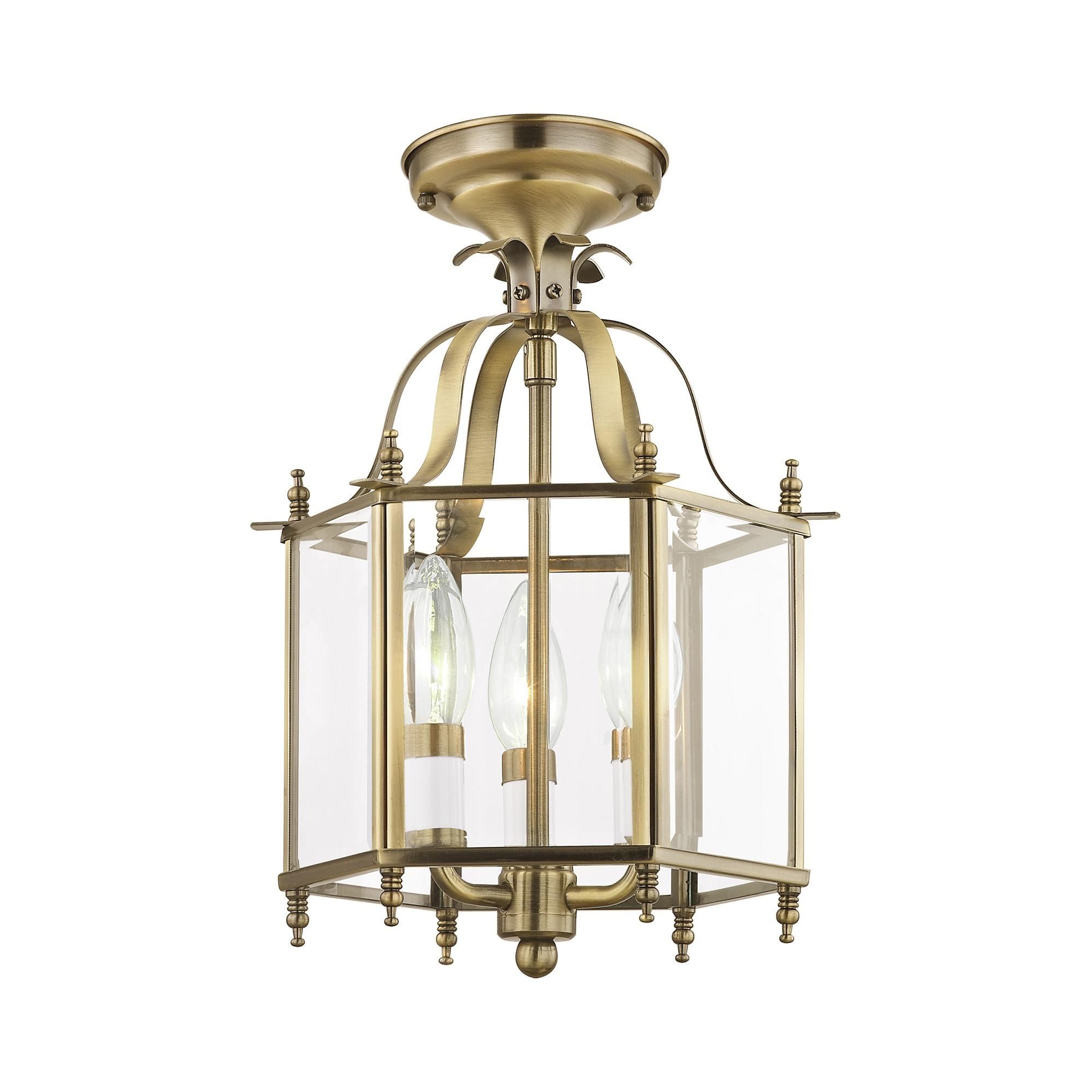 Livex Lighting Livingston 3 - Light Pendant in  Antique Brass