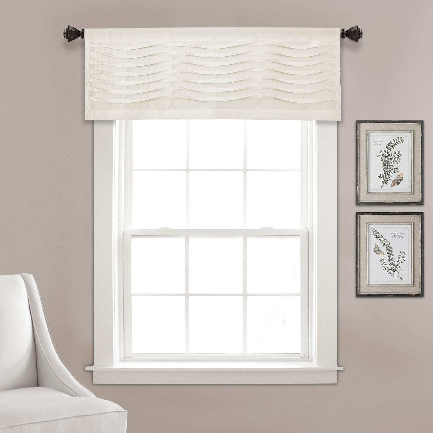 Lush Decor Tailored 52'' W Window Valance Blue,Cream,Dark Gray,Light Gray,White