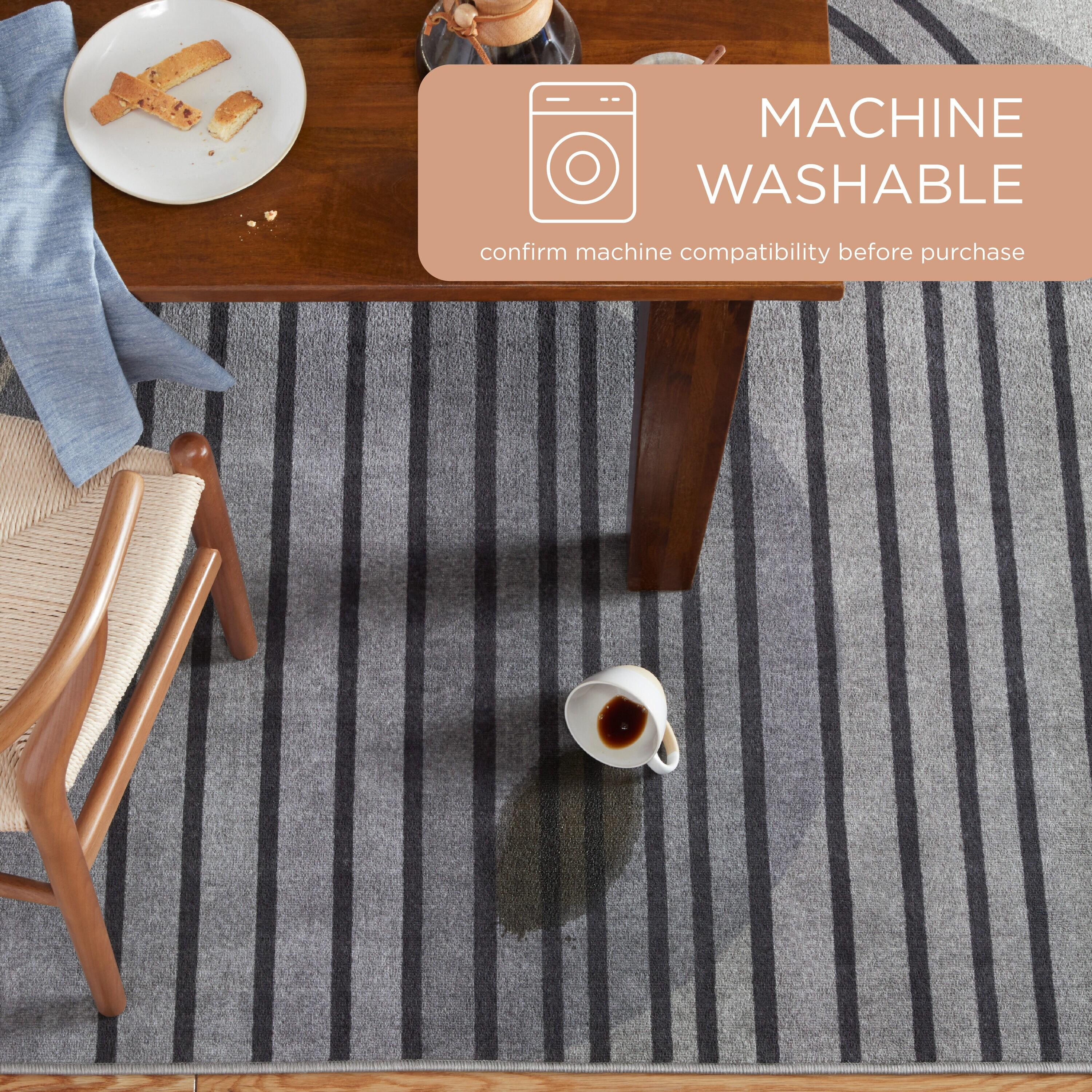 TOWN & COUNTRY EVERYDAY Avani Everwash Non-Slip Backing Area Rug Gray /Blue