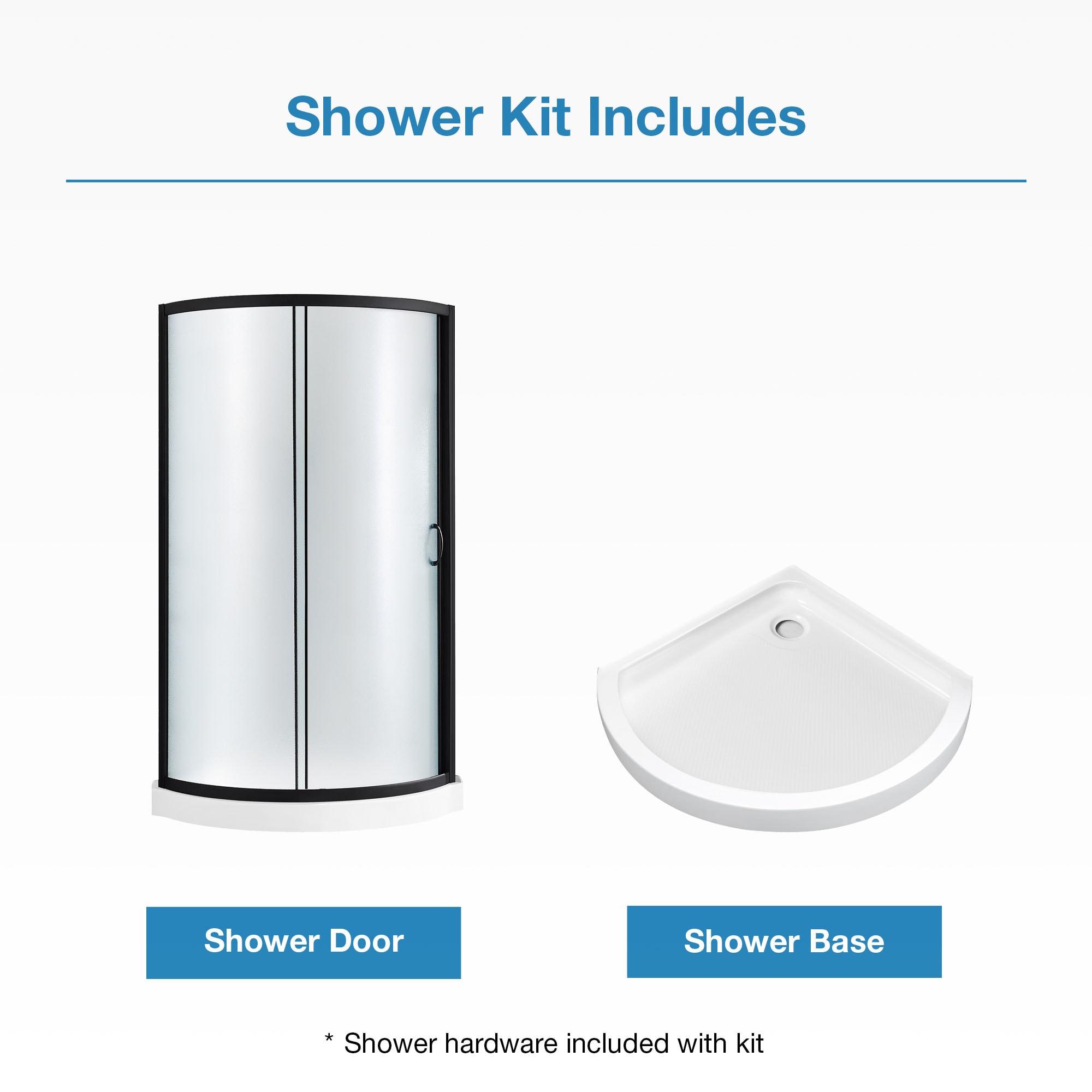 OVE Decors Breeze 35 in. Round Shower Kit w/ Frosted, Base