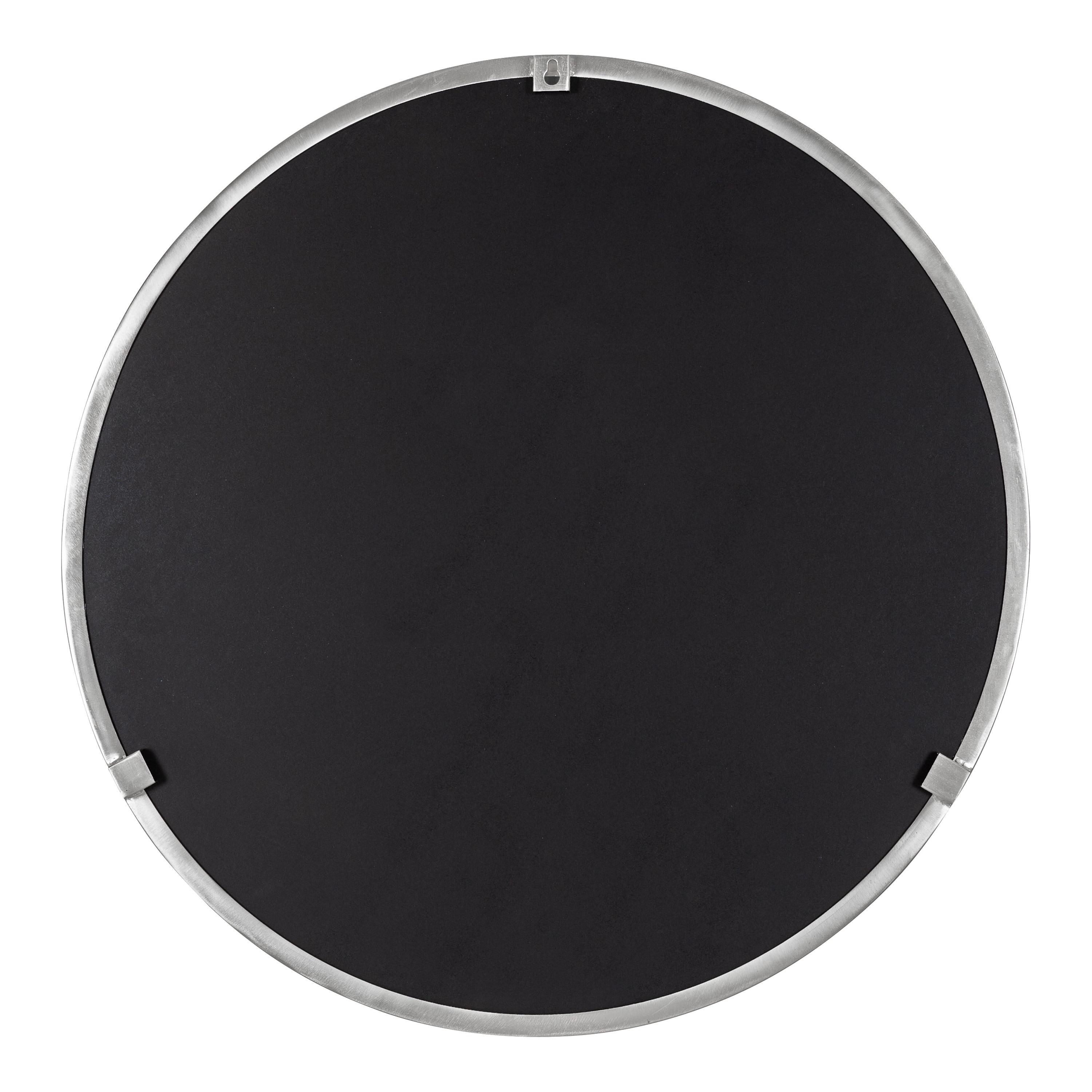 Kate & Laurel All Things Decor 28" Rollo Round Wall Mirror Silver: Modern Metal Frame, No Assembly Required