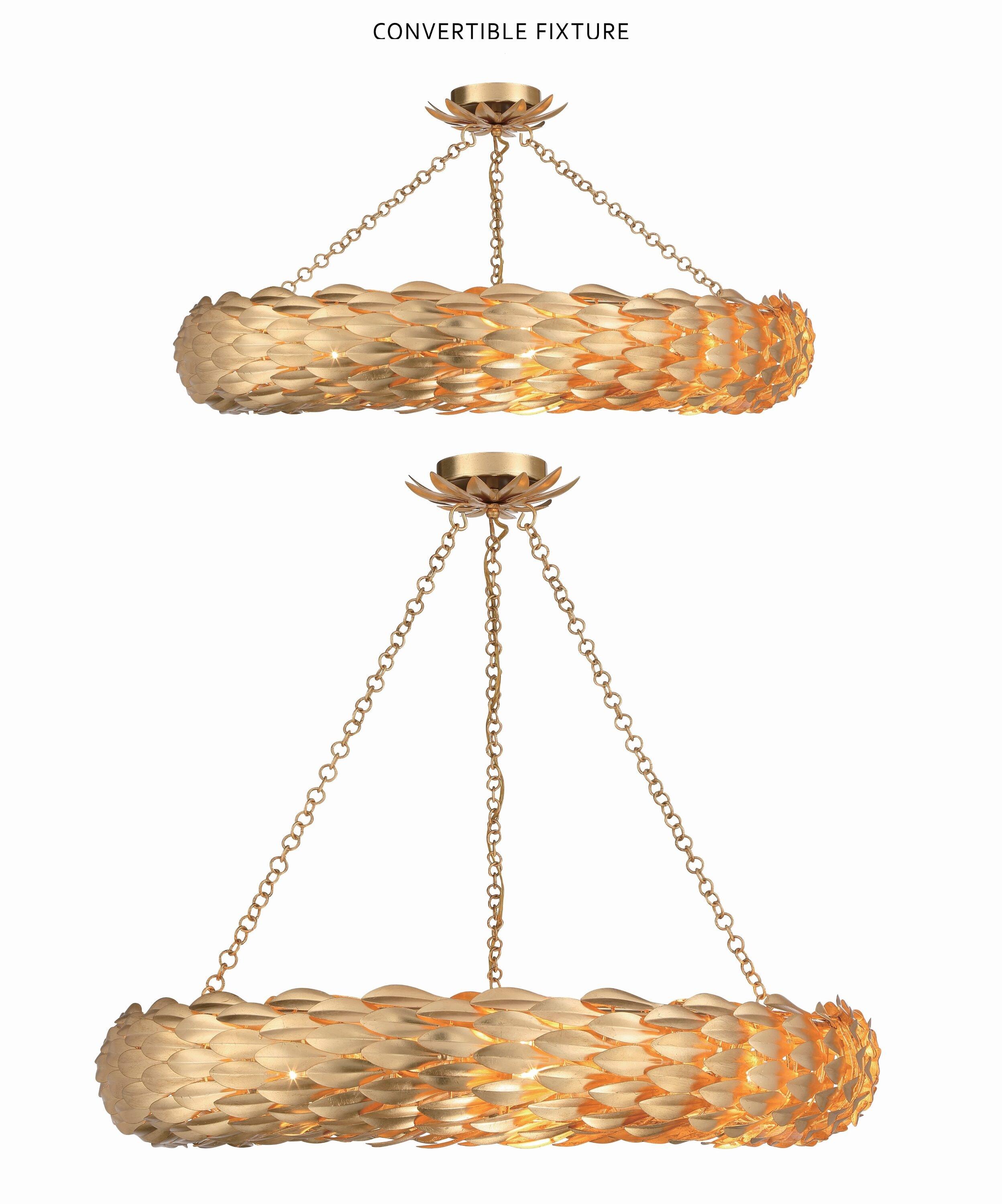 Crystorama Lighting Broche 8 - Light Pendant in  Antique Gold