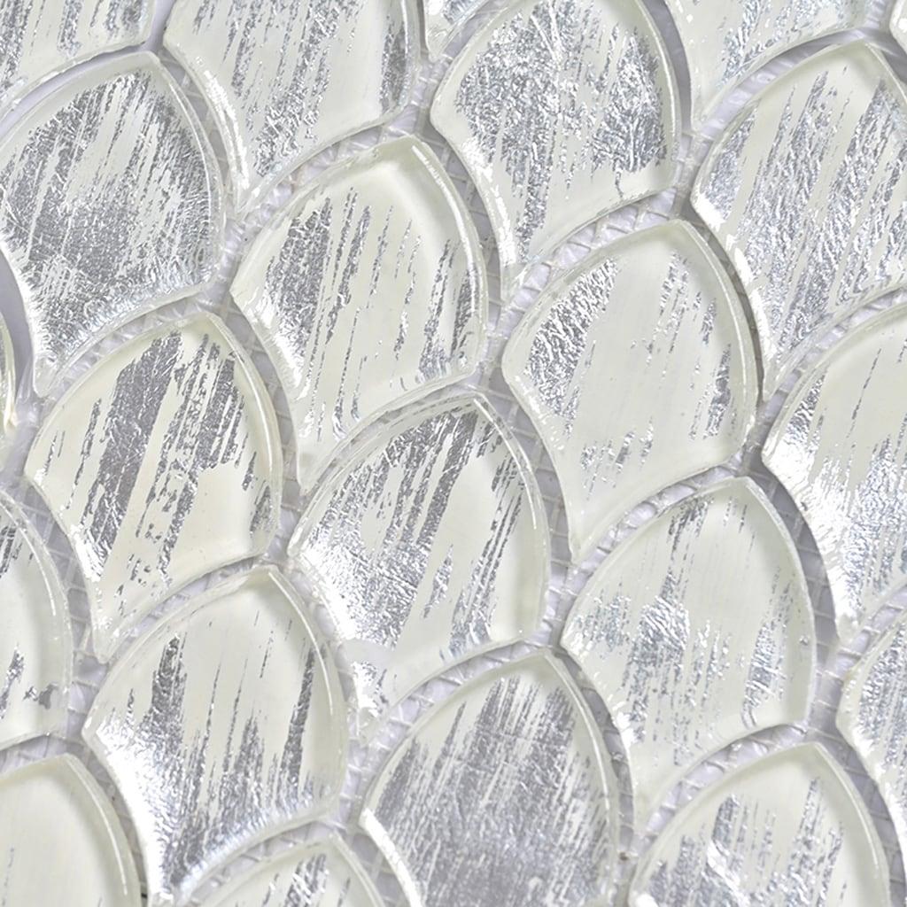 Majeste 0.5" x 2" Glass Fish Scale Mosaic Wall & Floor Tile