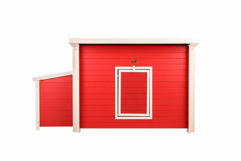 New Age Pet® ECOFLEX® Red Fontana Chicken Barn, Eco-Friendly and Non-Toxic Urban Coop for 2-3 Chickens, Easy Assembly, with Nesting Box and Roosting Bars, Moisture and Odor Resistant