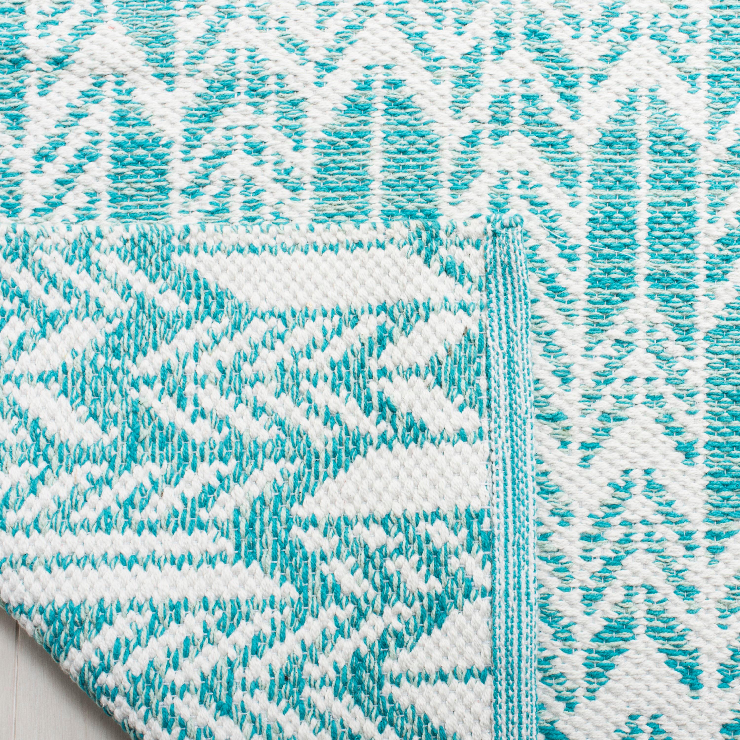 Montauk MTK609 Hand Woven Indoor Area Rug - Aqua/Ivory - 5'x8' - Safavieh