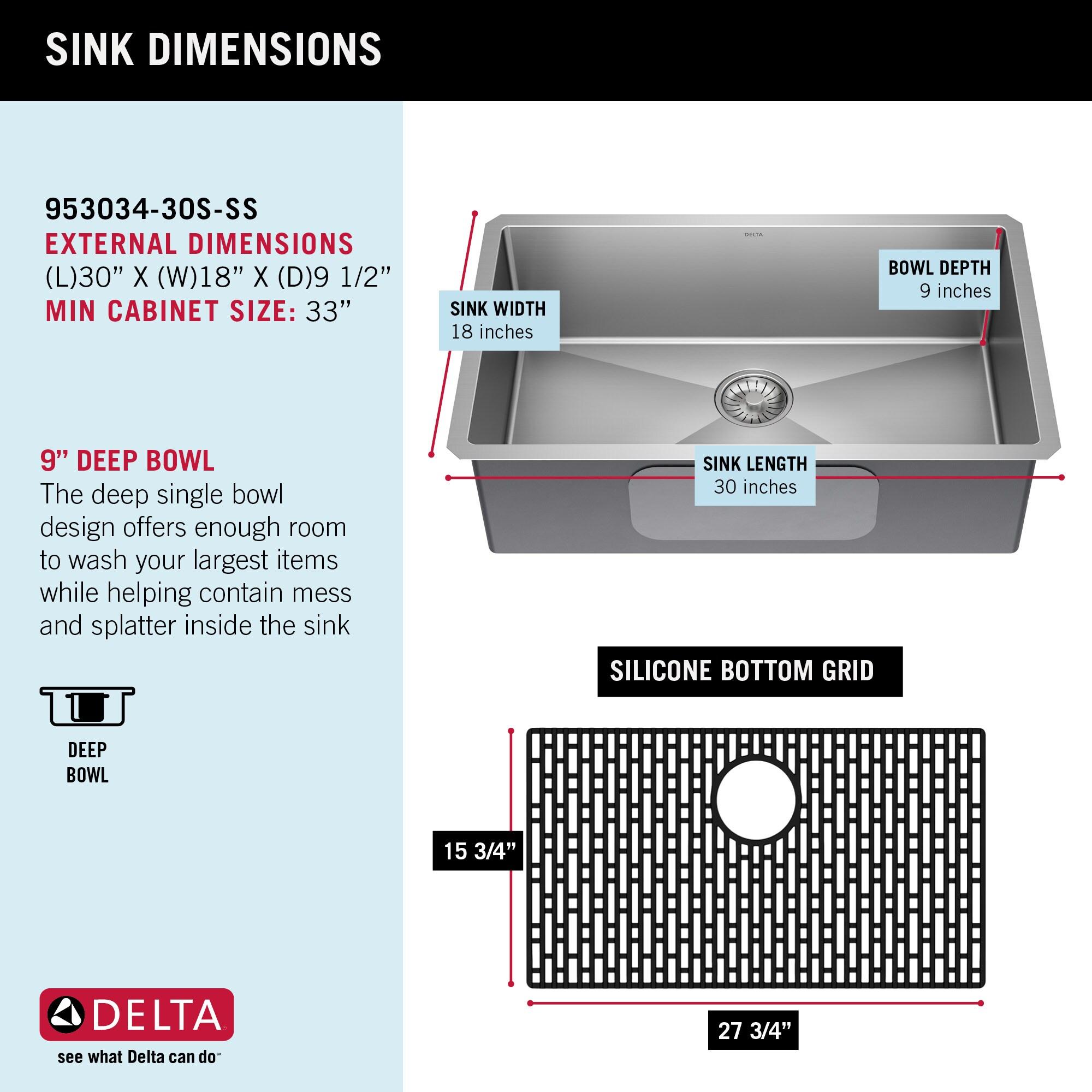 Delta Lenta™ Undermount 16 Gauge Stainless Steel Single Bowl Kitchen Sink with Accessories