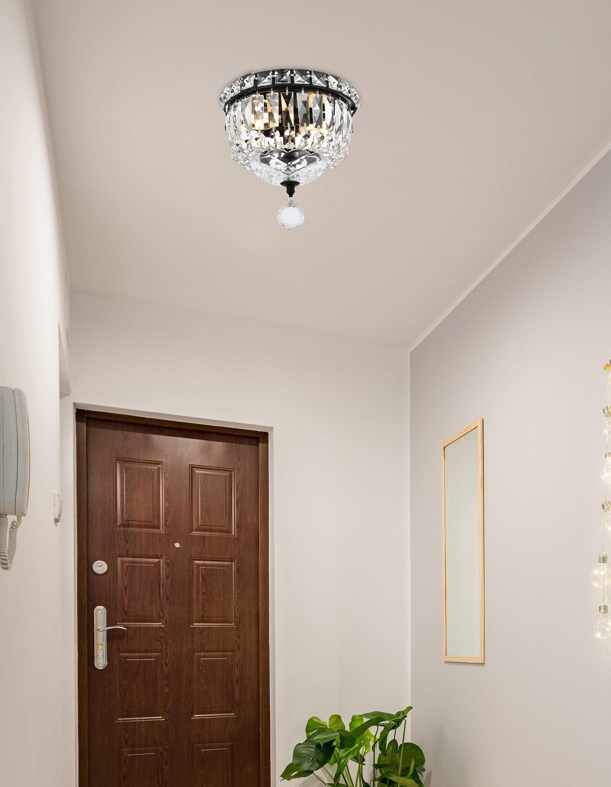 Elegant Lighting Tranquil 8 inch black flush mount