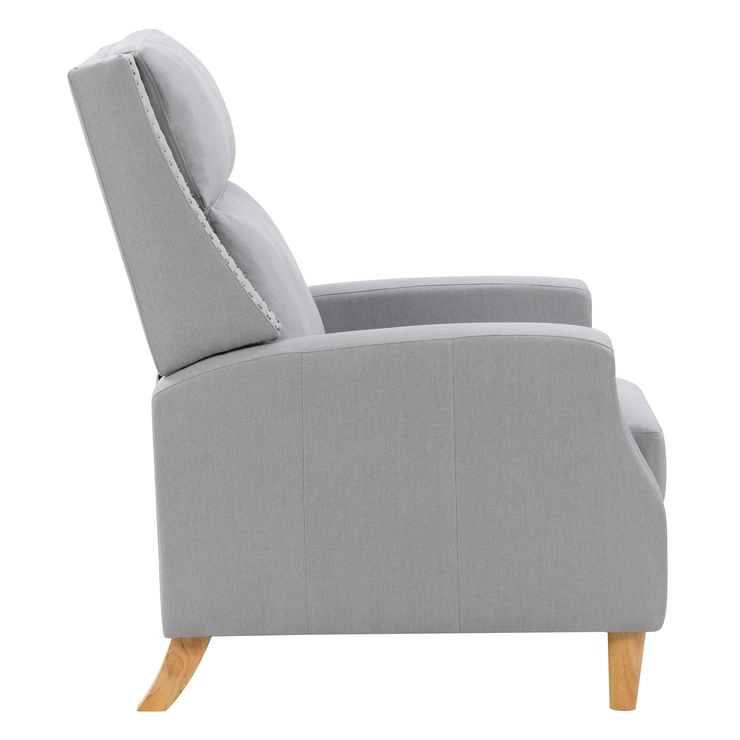 Woolbright Upholstered Manual Pushback Recliner Armchair