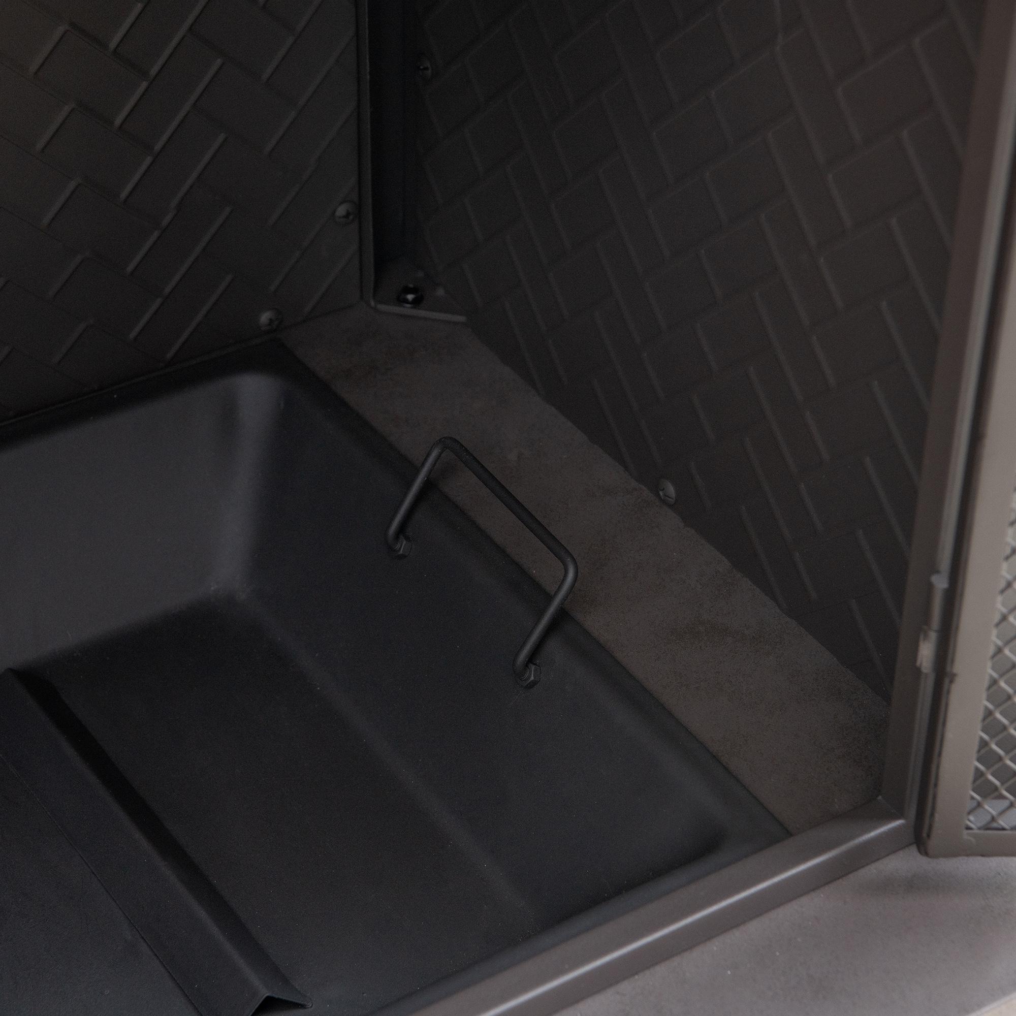 Matte Black Steel Wood-Burning Outdoor Fireplace with Chimney