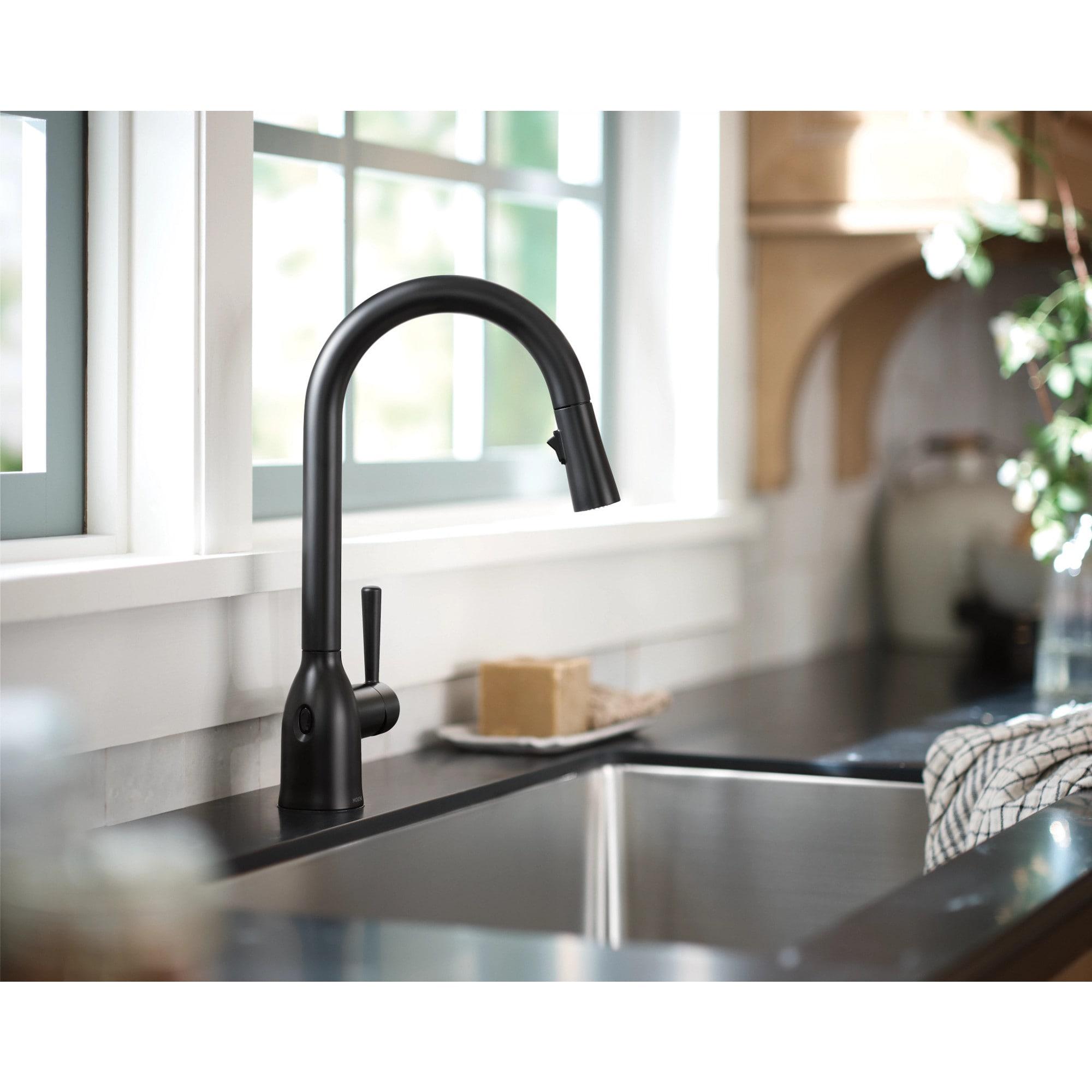Adler Matte Black Touchless Pull-Down Kitchen Faucet