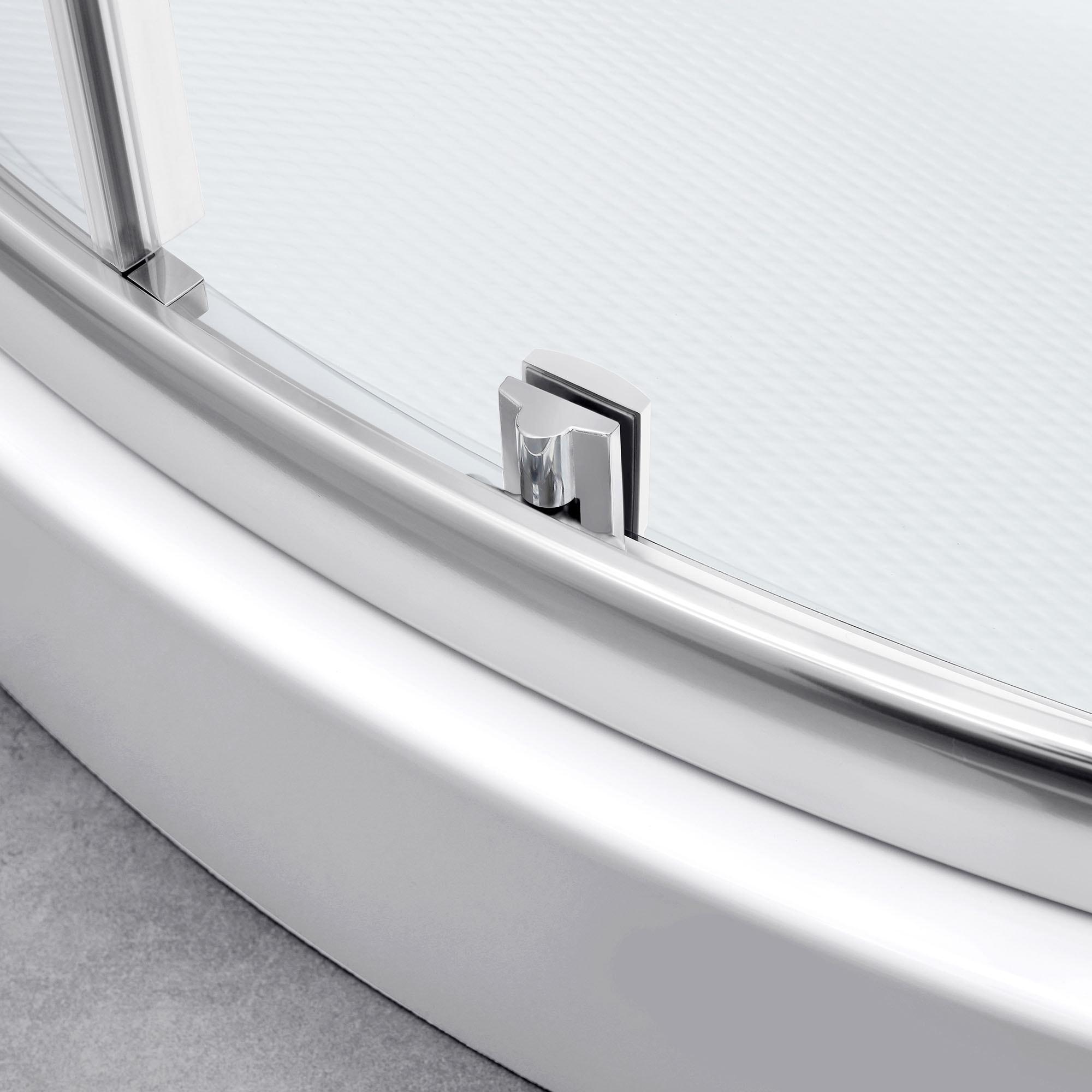 OVE Decors Breeze 40 in. Round Shower Kit w/ Clear, Base, Wall