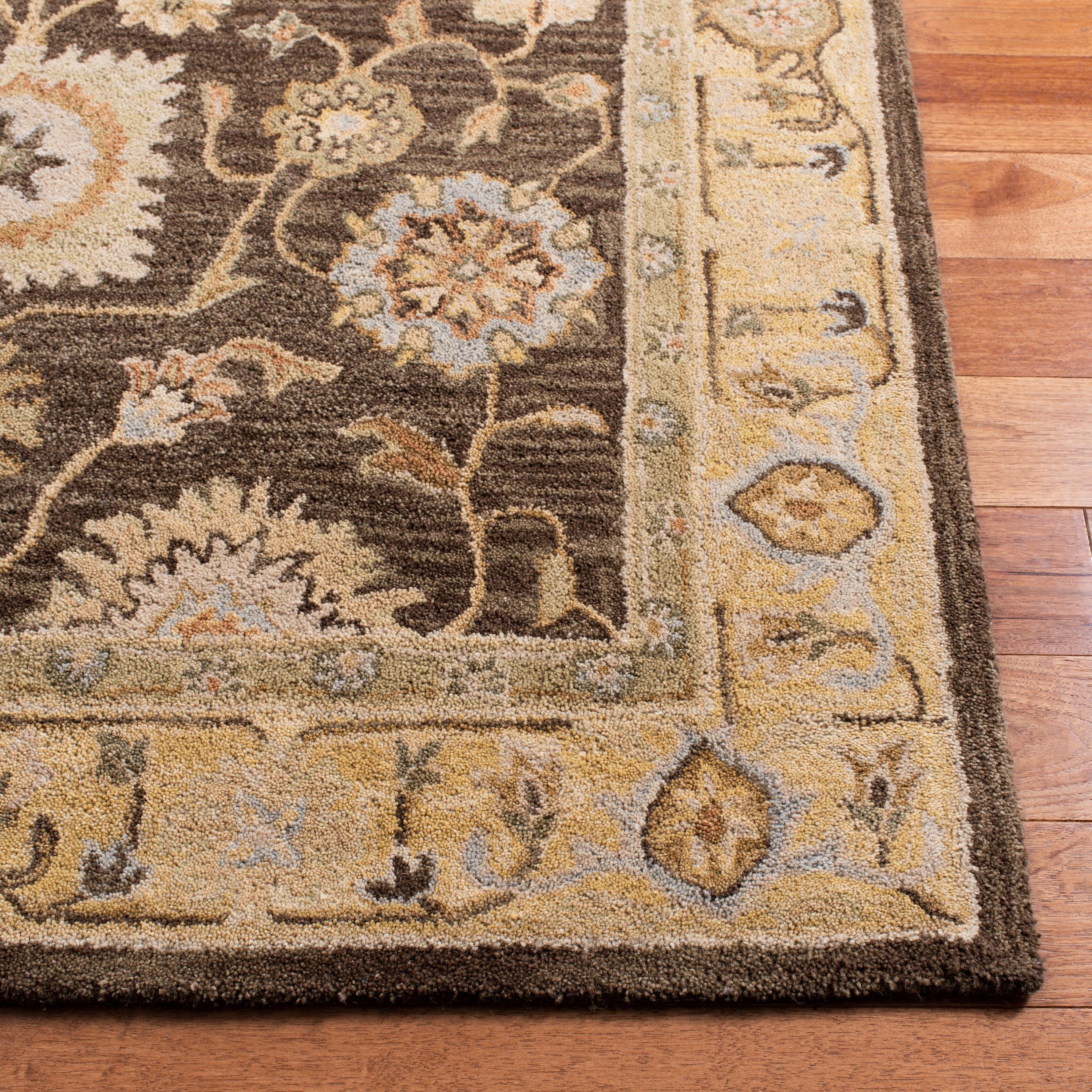SAFAVIEH Anatolia Sherman Floral Wool Runner Rug, Brown/Taupe, 2'3" x 8'