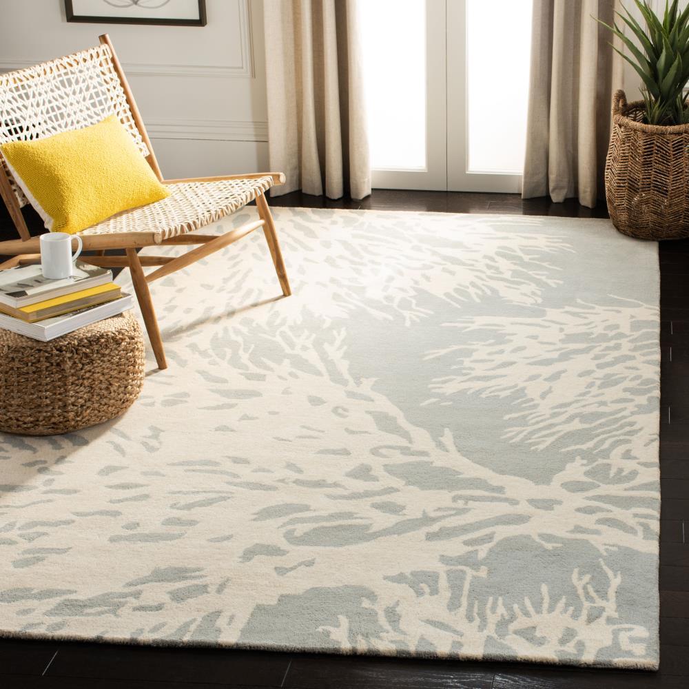 Bella BEL115 Hand Tufted Area Rug - Grey/Ivory - 4'x6' - Safavieh.