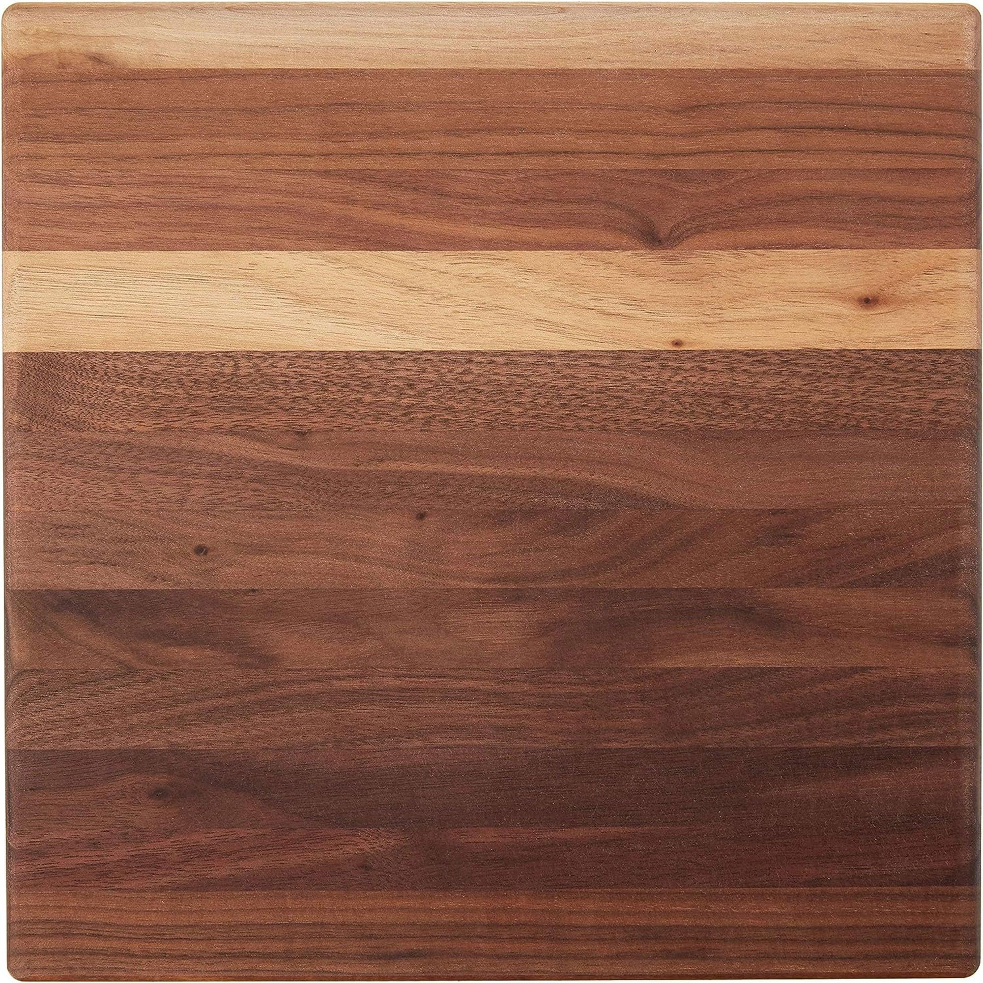 John Boos Gift 1.5" Edge Grain Walnut 12" Square Cutting Board with Wood Feet