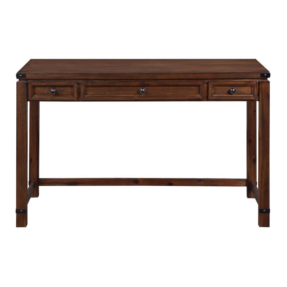 Baton Rouge Home Office Writing Desk in Brushed Walnut Finish Engineered Wood