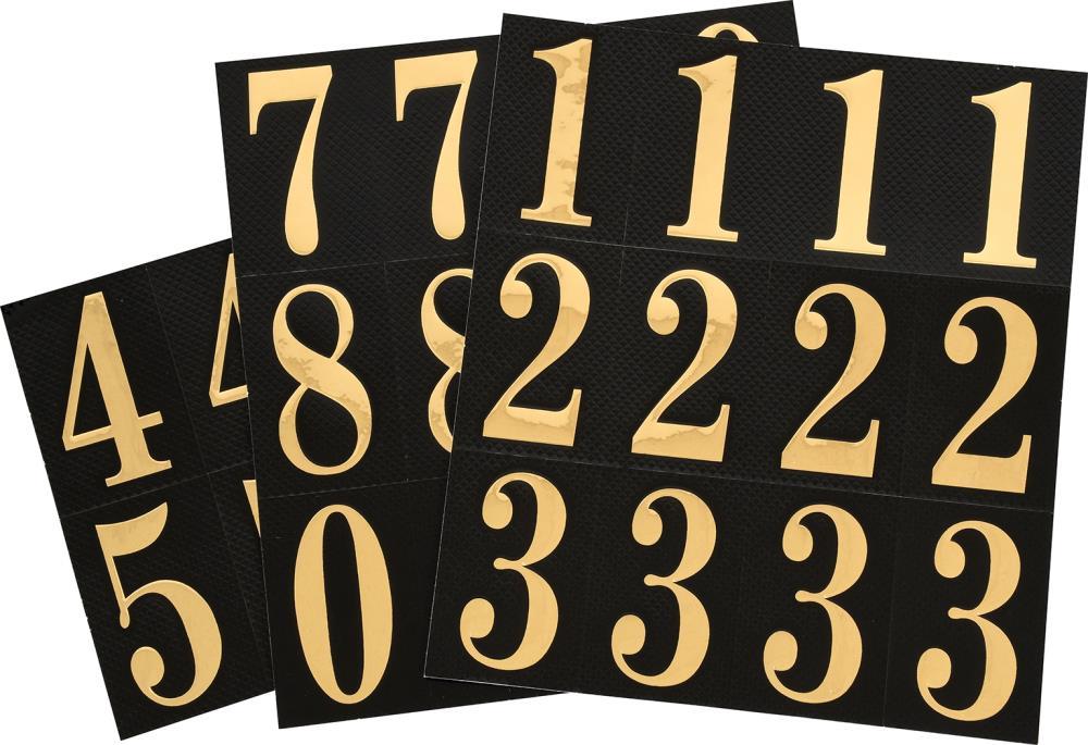 The Hillman Group 2" Numbers Kit, Gold/Black