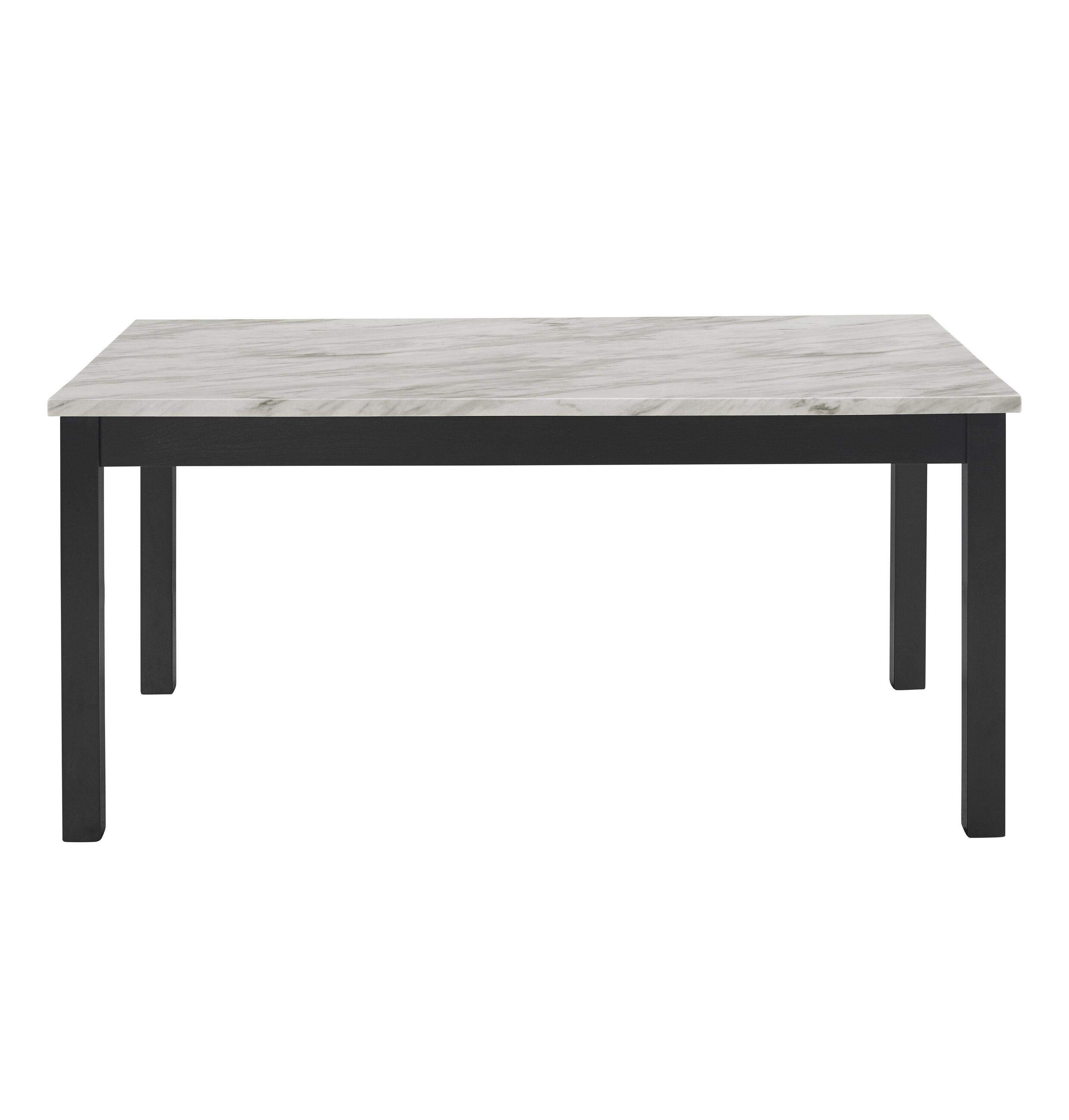 New Classic Furniture Celeste Wood Dining Table with Faux Marble Top in Espresso