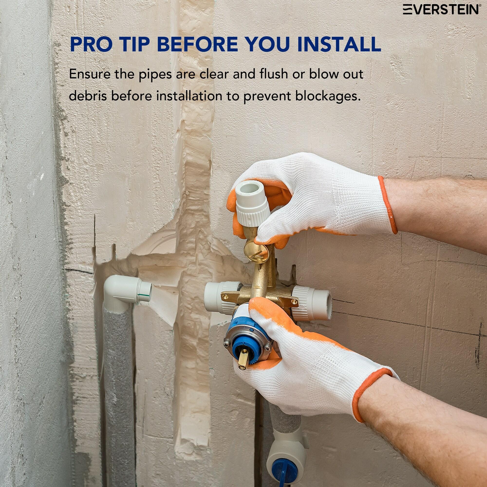 Thermostatic Shower Faucet 16" High-Pressure Triple Showerheads with Rough-In Valve