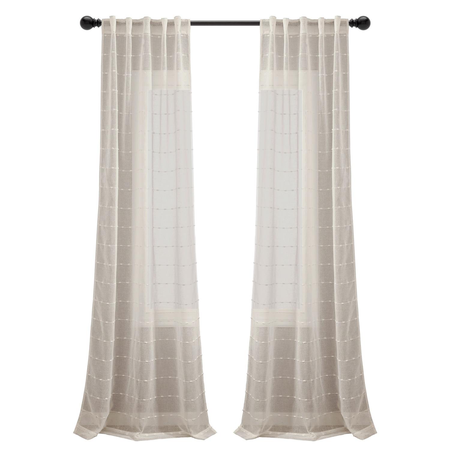 Lush Decor Solid Sheer Curtain Panels (Set of 2)