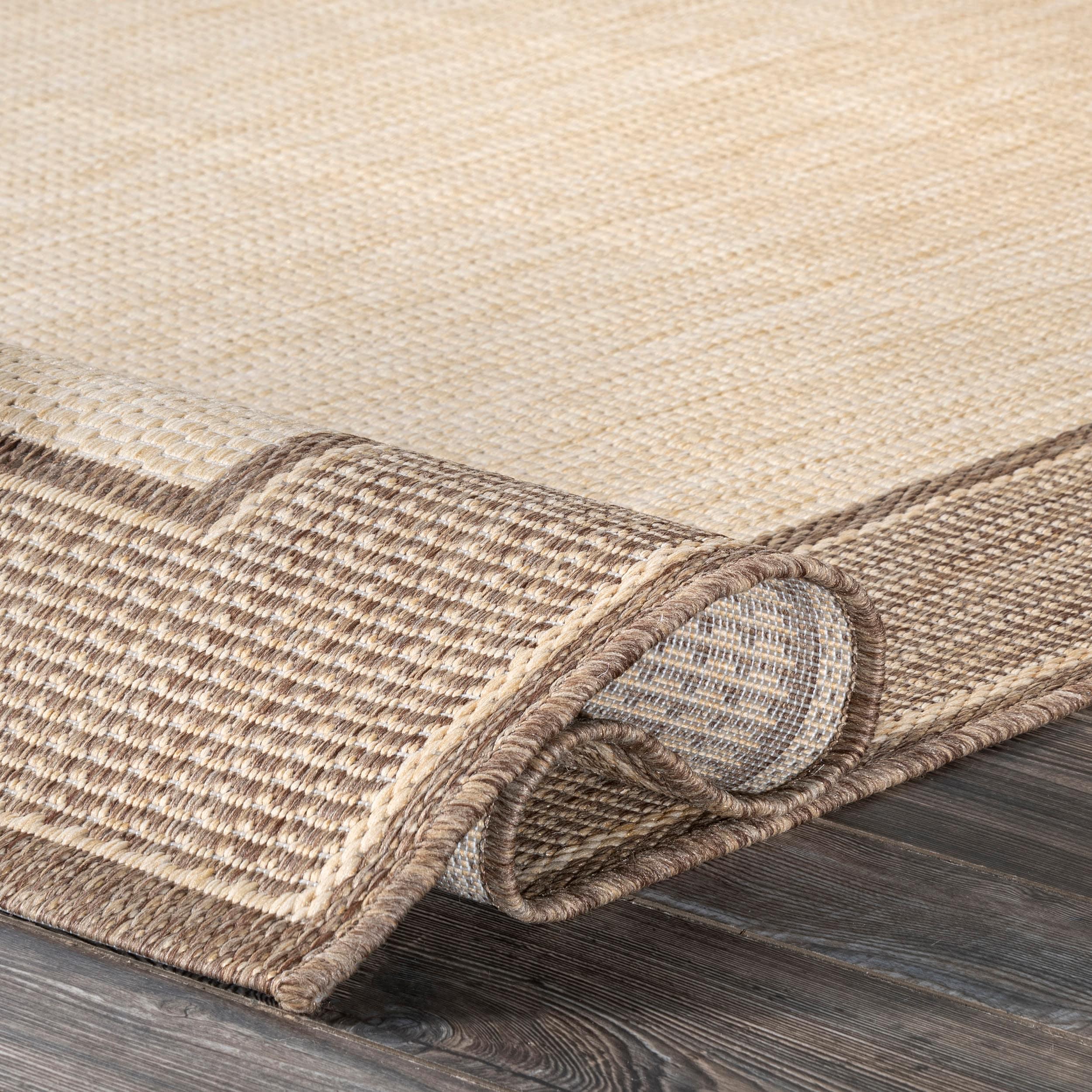 Nuloom Gris Bordered 3x5 Indoor/Outdoor Accent Rug for Living Room Patio Deck Front Porch Entryway Kitchen, Beige/Tan