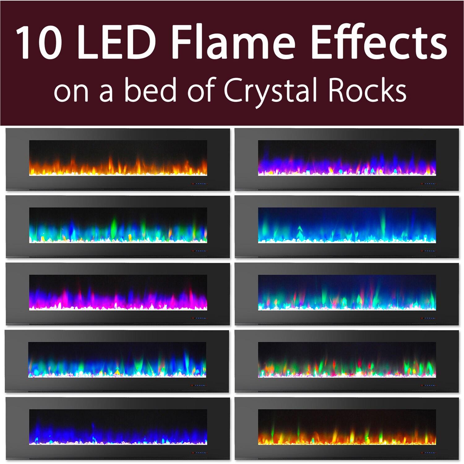 Cambridge Cambridge Wall Mount Electric Fireplace Heater with Remote Control for Indoor Use in Living Room, Bedroom, Home Office