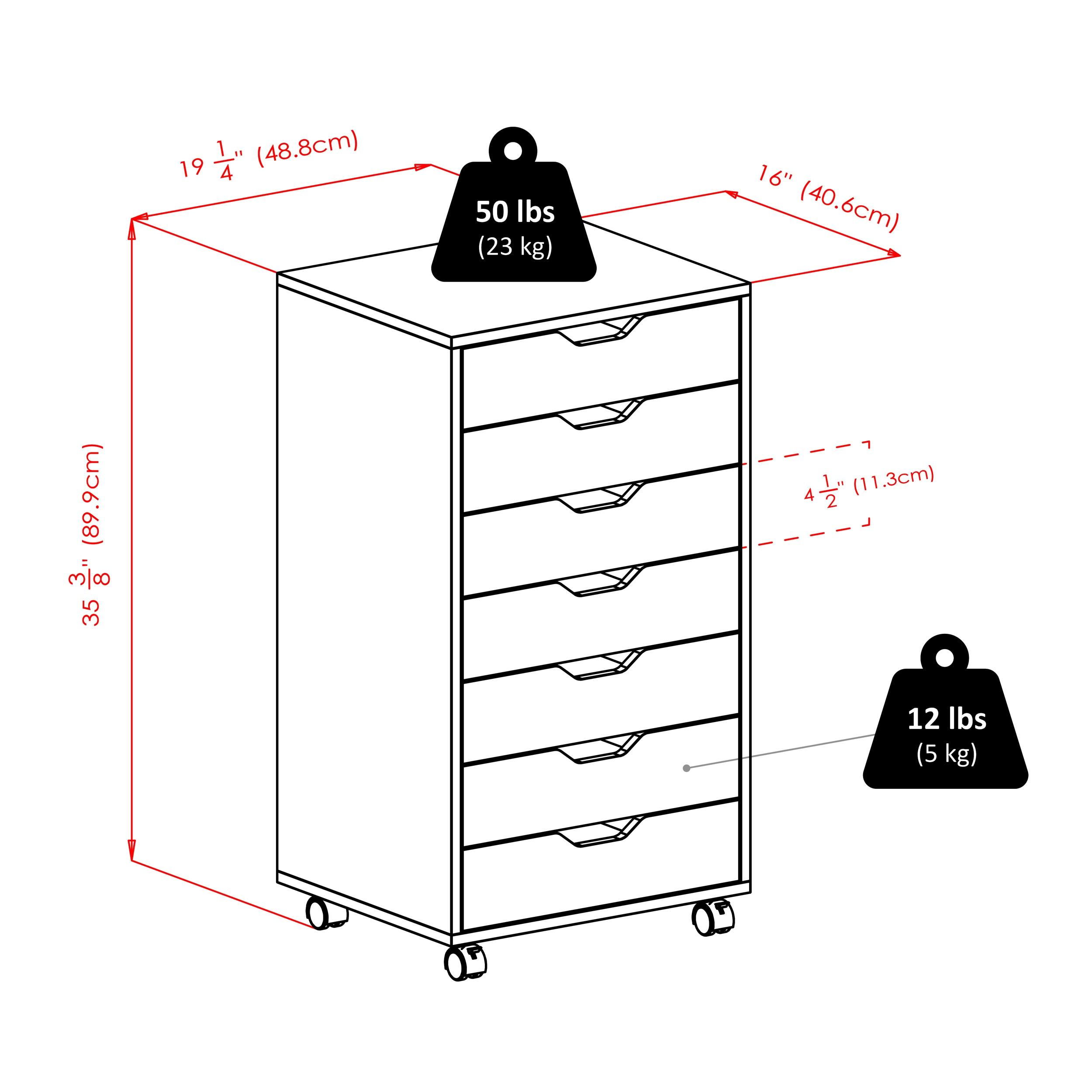 Halifax 7 Drawer Cabinet with Casters White - Winsome