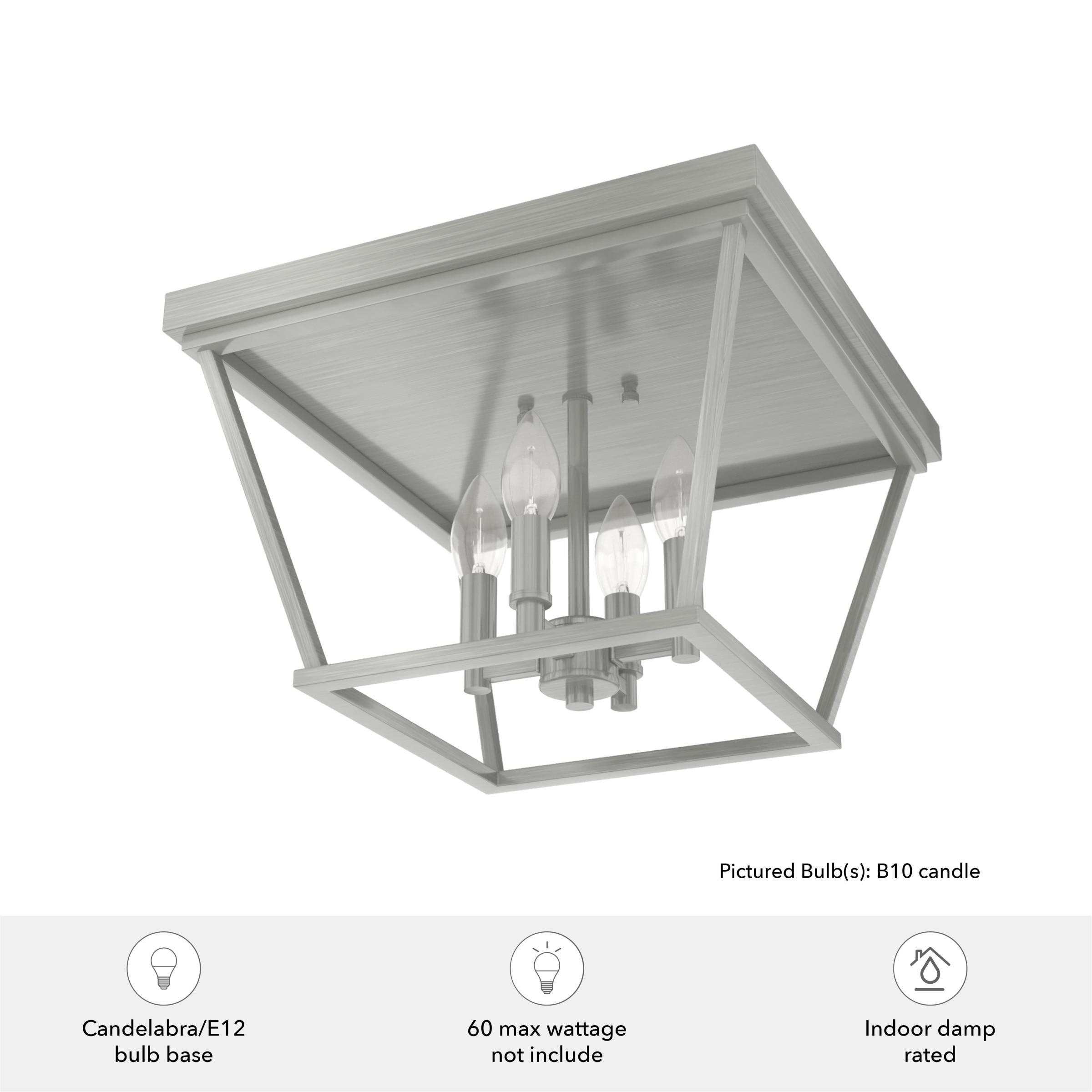 Hunter Fan Laurel Ridge 4 - Light 14'' Lantern Square / Rectangle Flush Mount