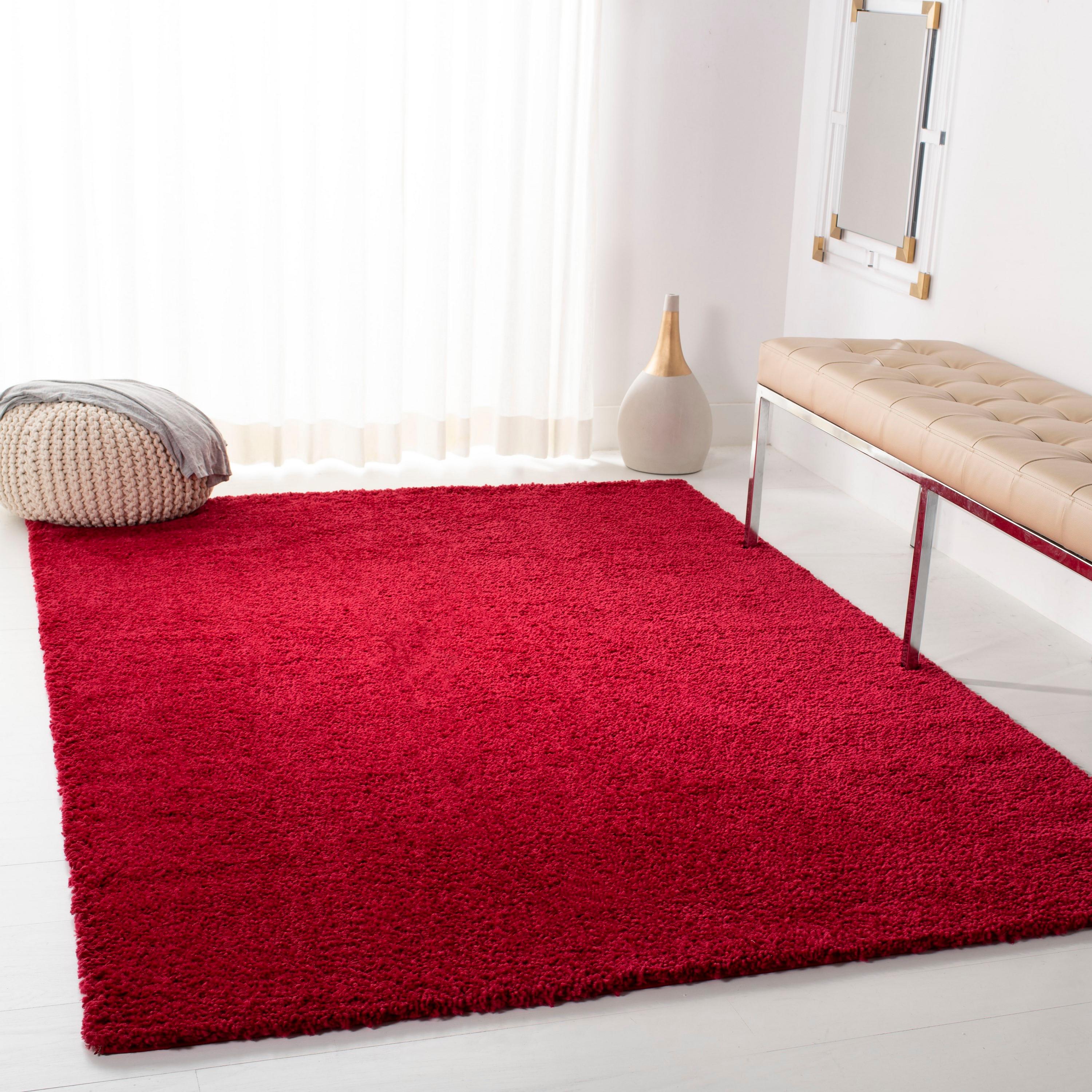 August Shag 900 AUG900 Power Loomed Indoor Area Rug - Red - 6'x9' - Safavieh