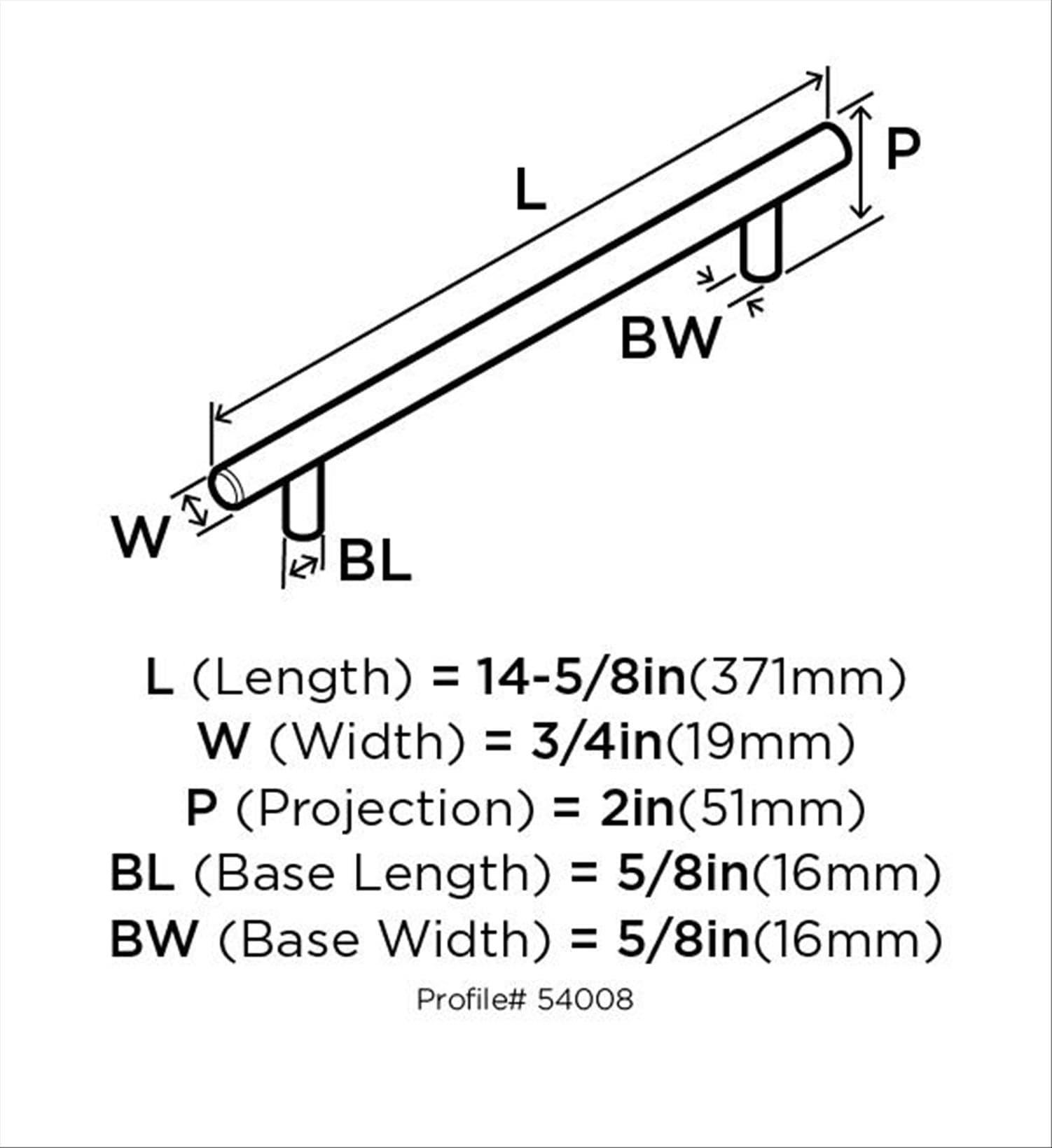 Amerock Bar Pulls 12 inch (305mm) Center-to-Center Stainless Steel Appliance Pull