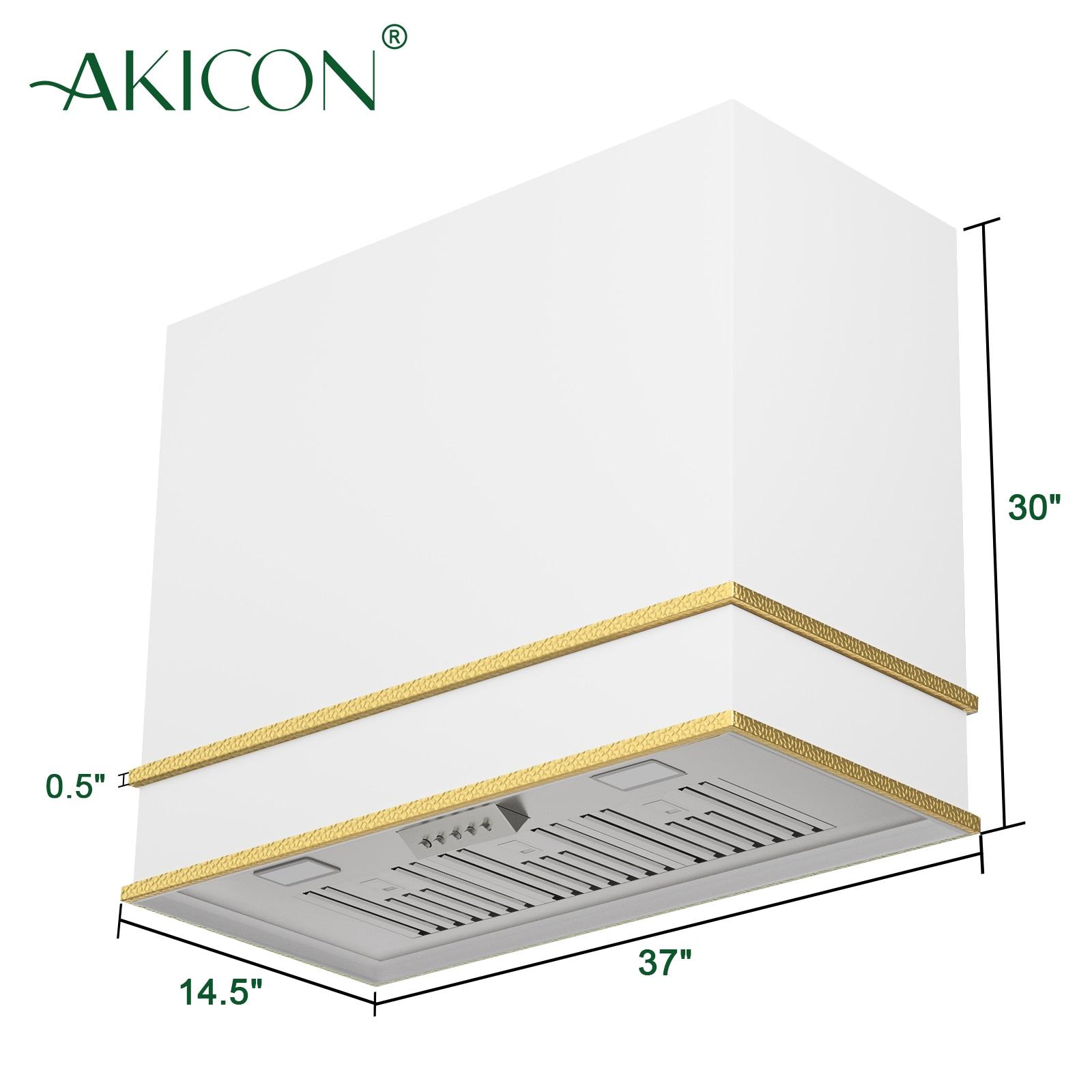 Akicon 36" Stainless Steel 600 CFM Ducted (Vented) Wall Mounted Required Range Hood