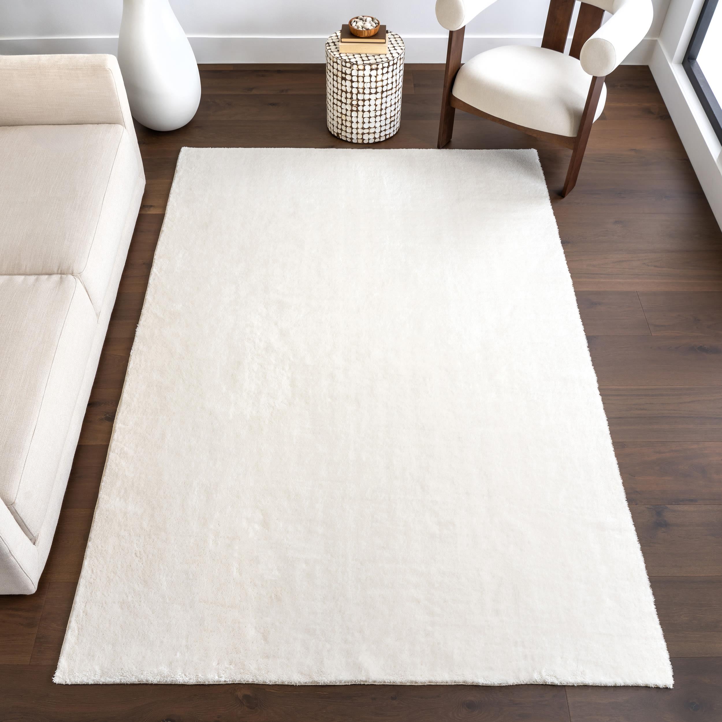 nuLOOM 2' x 3' Cozy Plush SuperiorWash Area Rug, Machine Washable, Non-Slip, Soft Fluffy Shag Carpet for Living Room Bedroom Nursery, Loni Off-white