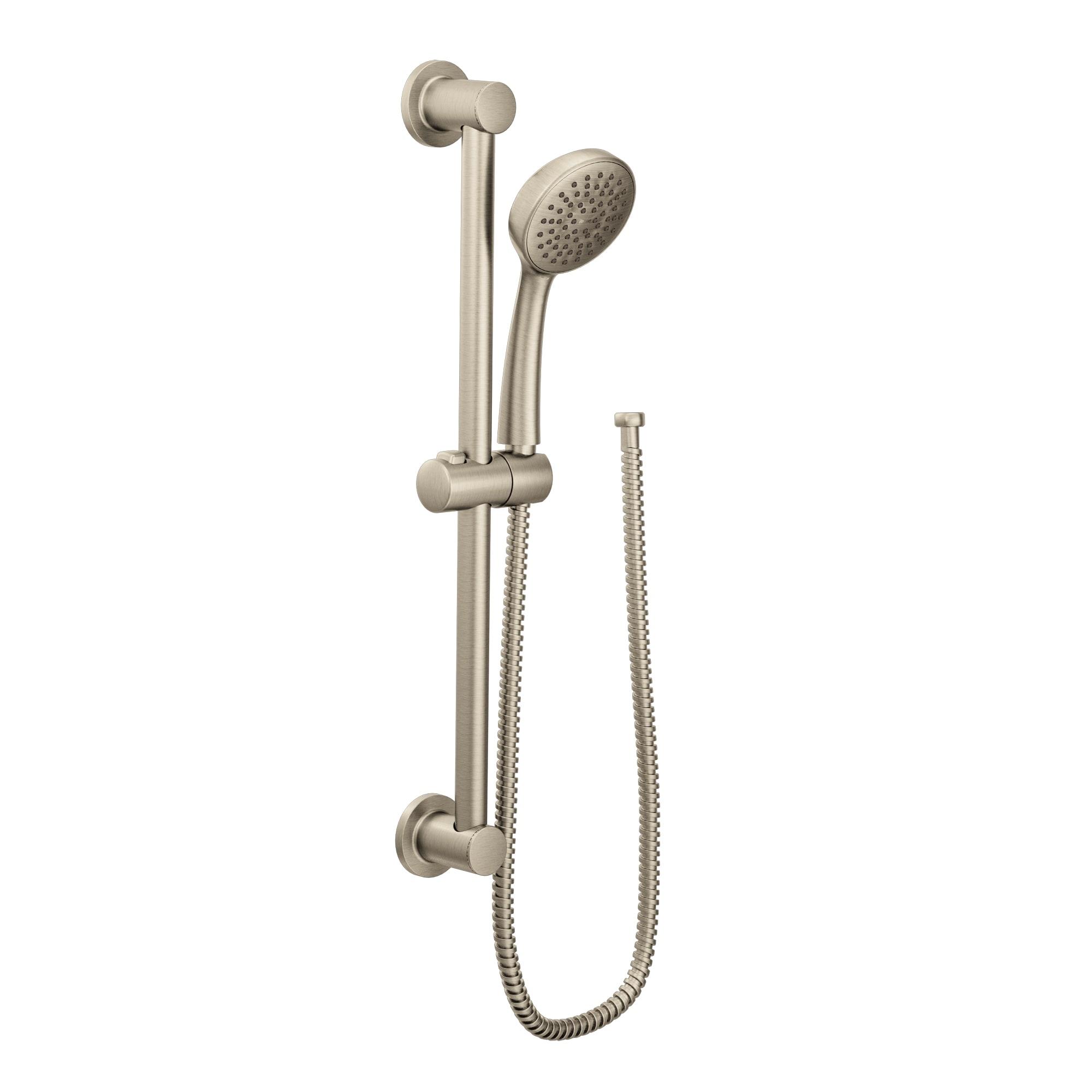 Brushed Nickel Adjustable Handheld Shower Head with Slide Bar