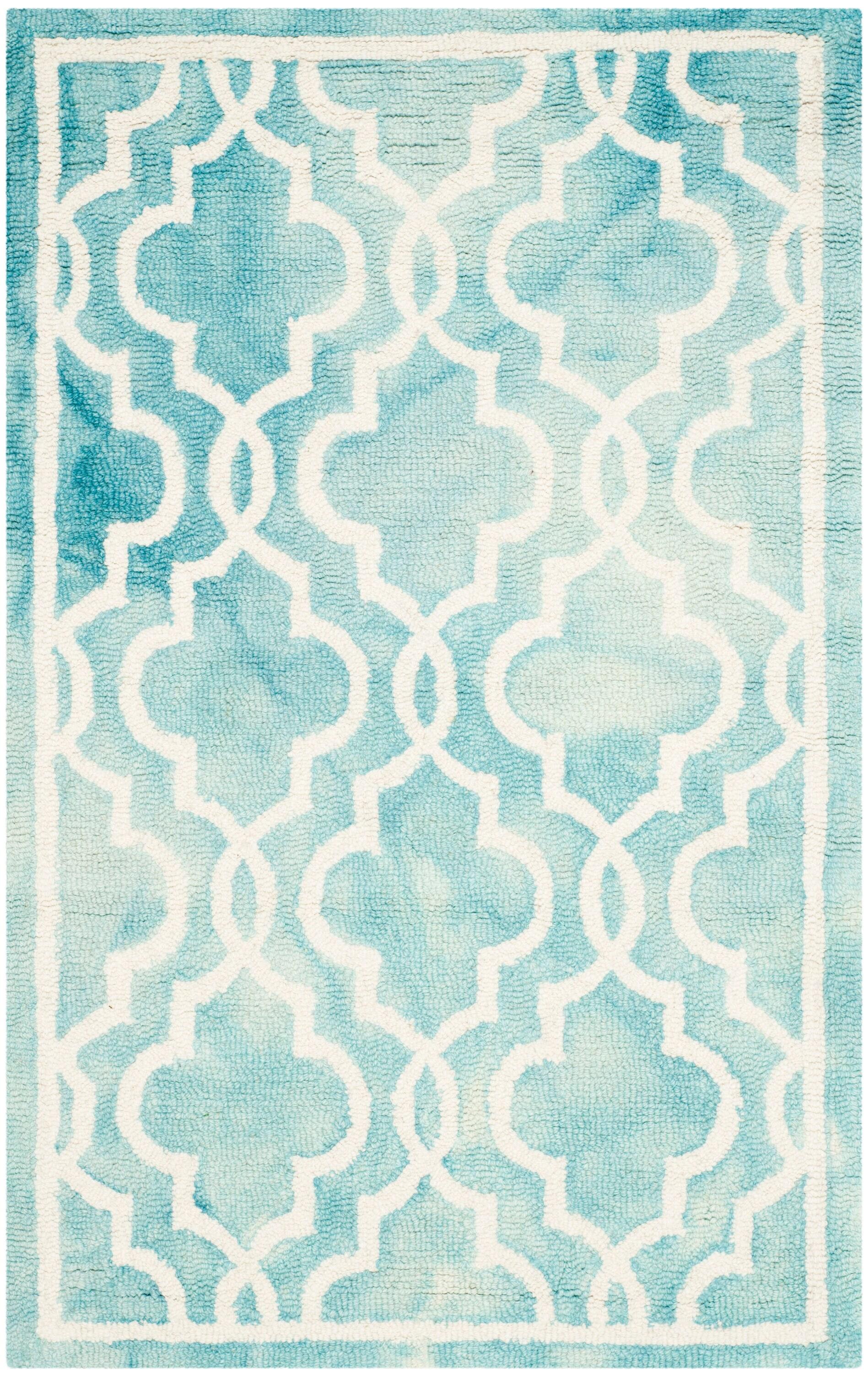 Dip Dye DDY539 Hand Tufted Indoor Accent Rug - Turquoise/Ivory - 2'6"x4' - Safavieh