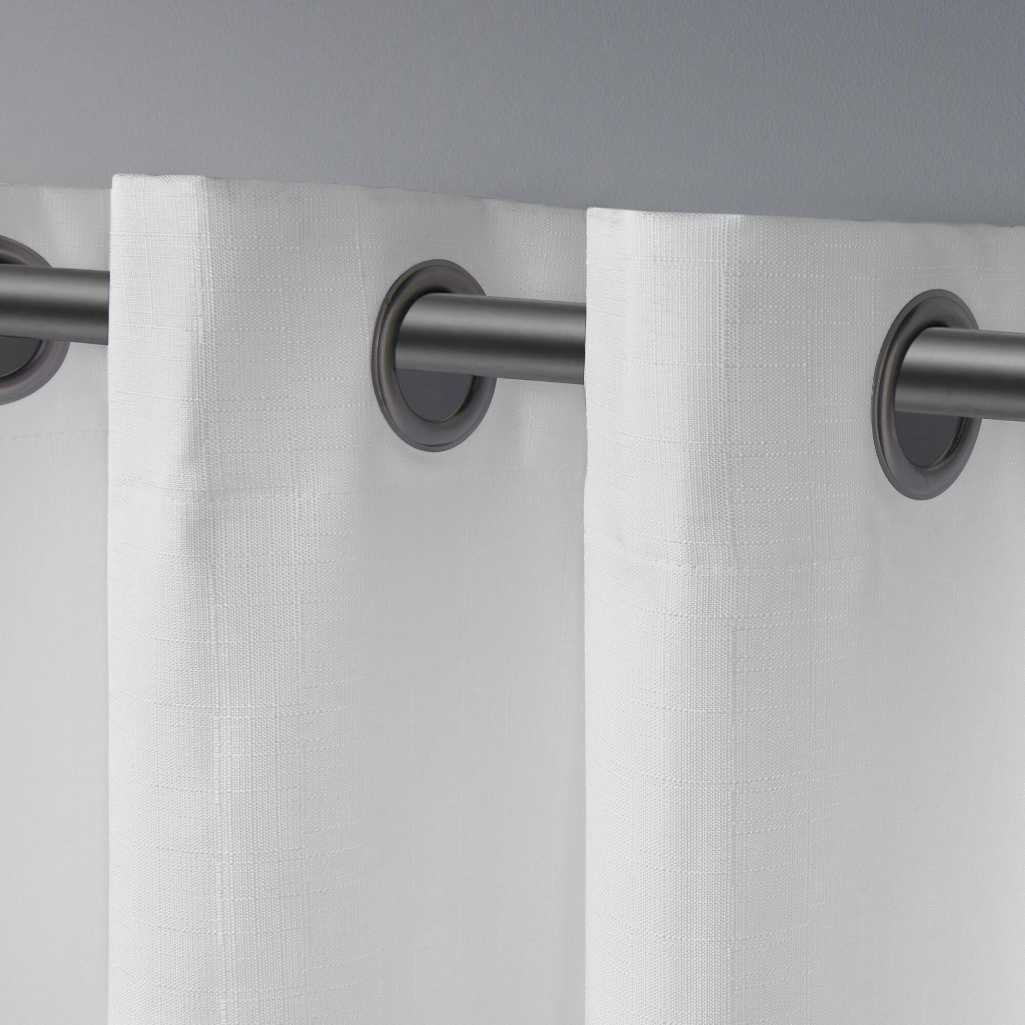18"x54" Loha Light Filtering Window Valance Grommet White - Exclusive Home: Solid Polyester, Machine Washable