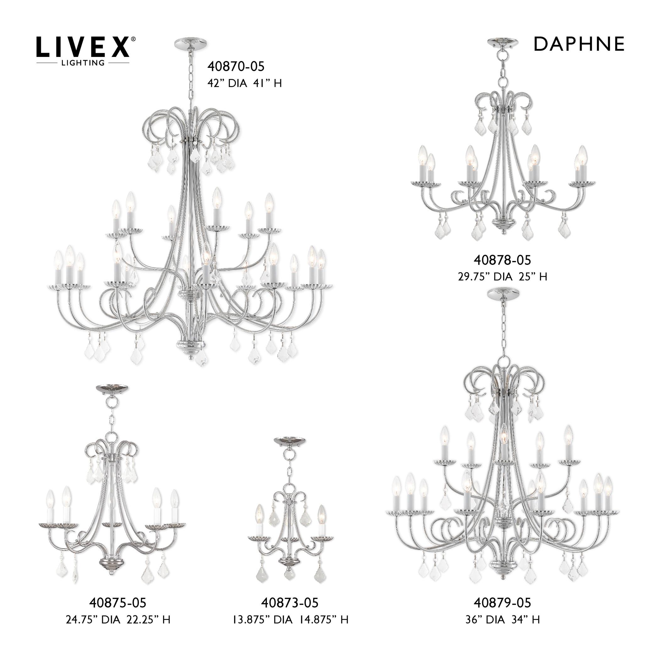 Livex Lighting Daphne 18 - Light Chandelier in  Polished Chrome