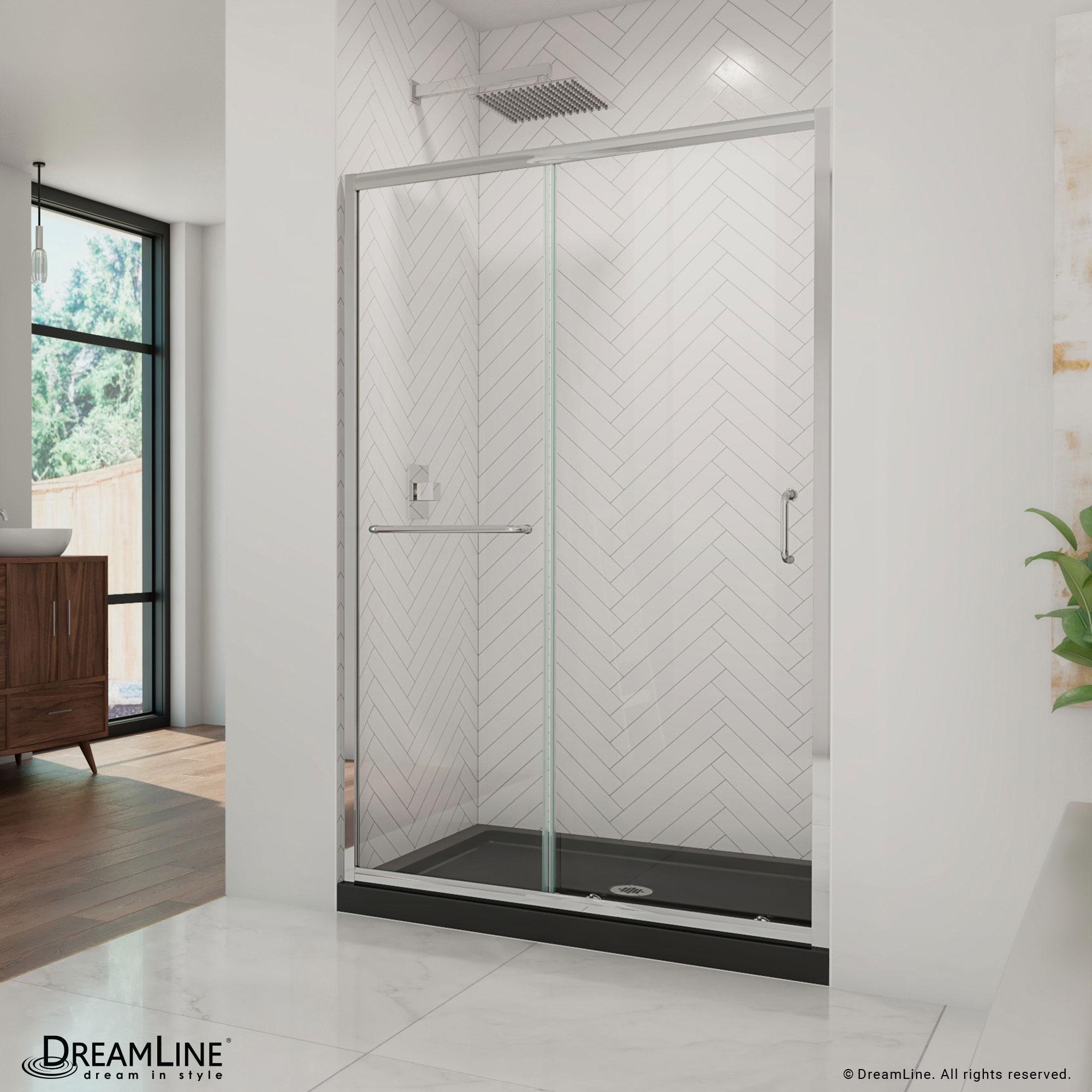 Infinity-Z 48" x 74.75" Clear Sliding Shower Door