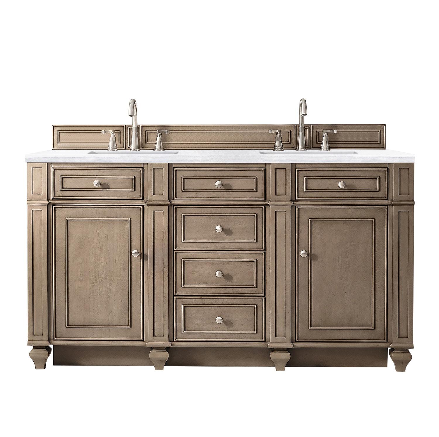 James Martin Vanities 157-V60d-3Af Bristol 60" Free Standing Double Basin Hardwood Vanity