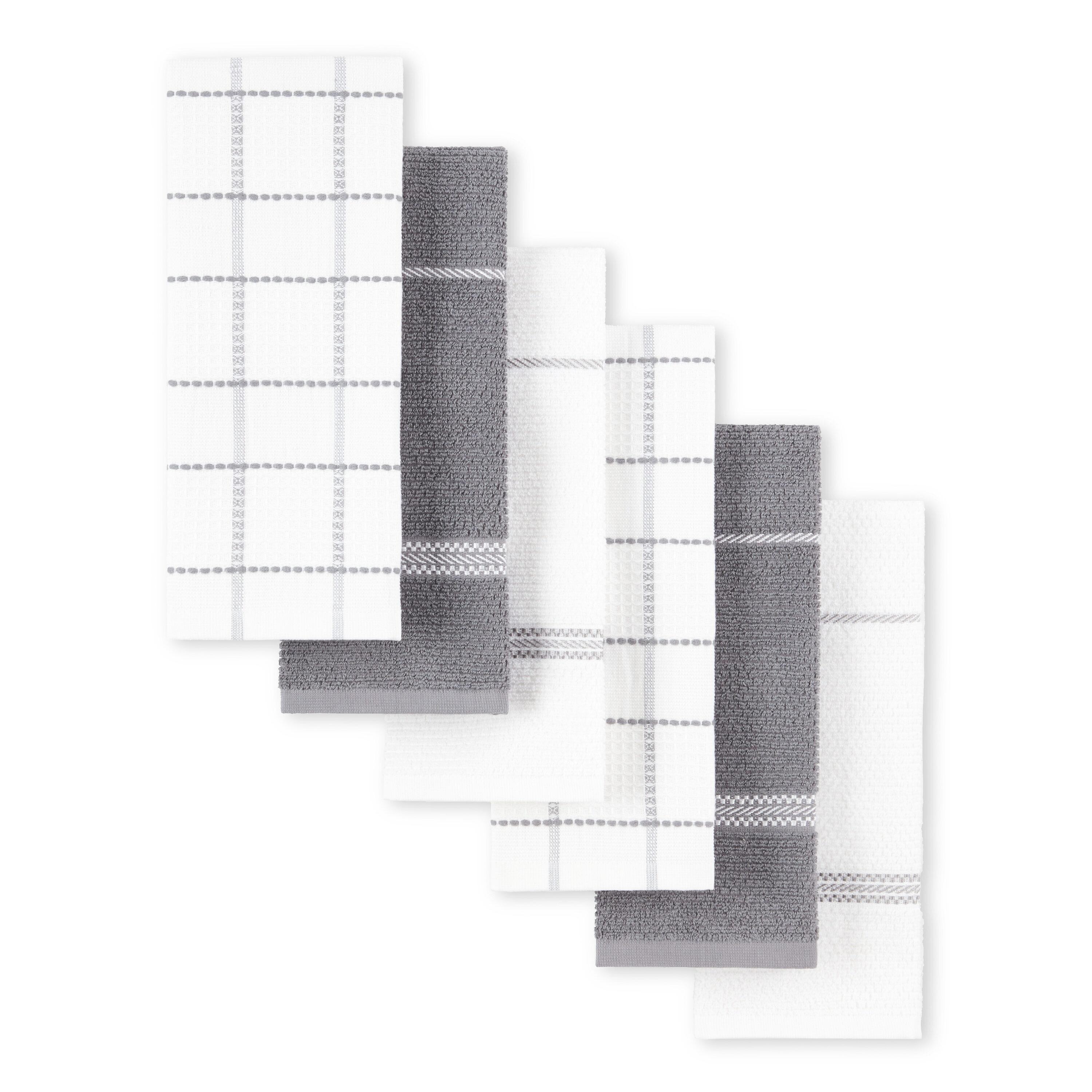Martha Stewart Martha Stewart Modern Waffle Kitchen Towel Set 6-Pack, Linen, 16"x28" (Set of 6)