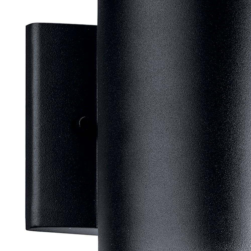 Independence 7 in. 1-Light Textured Black Outdoor Hardwired Wall Cylinder Sconce with Integrated LED (1-Pack)