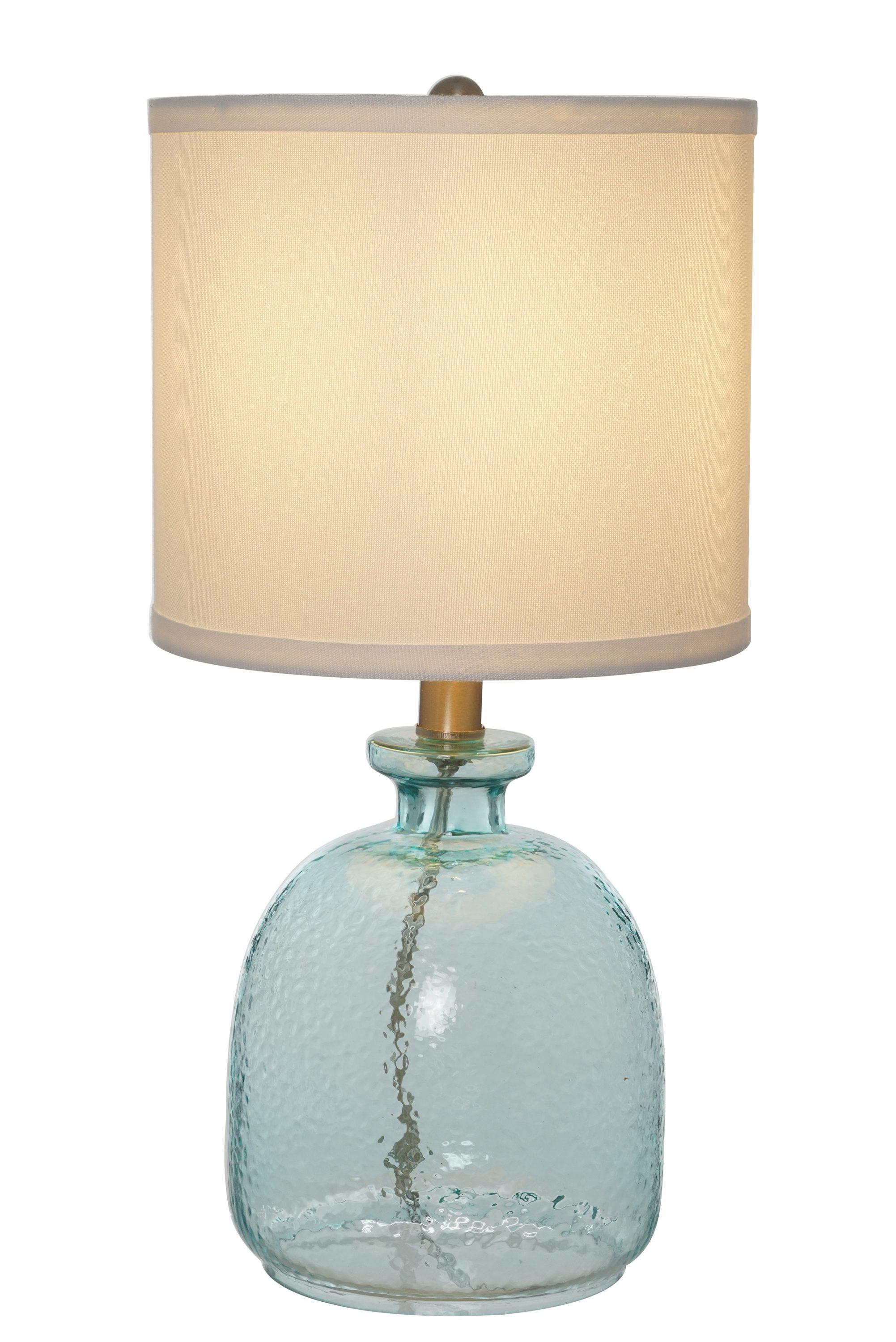 Catalina Lighting 20687-000 Coastal Cape Cod Clear Glass Textured Table Lamp 1825 Classic Blue