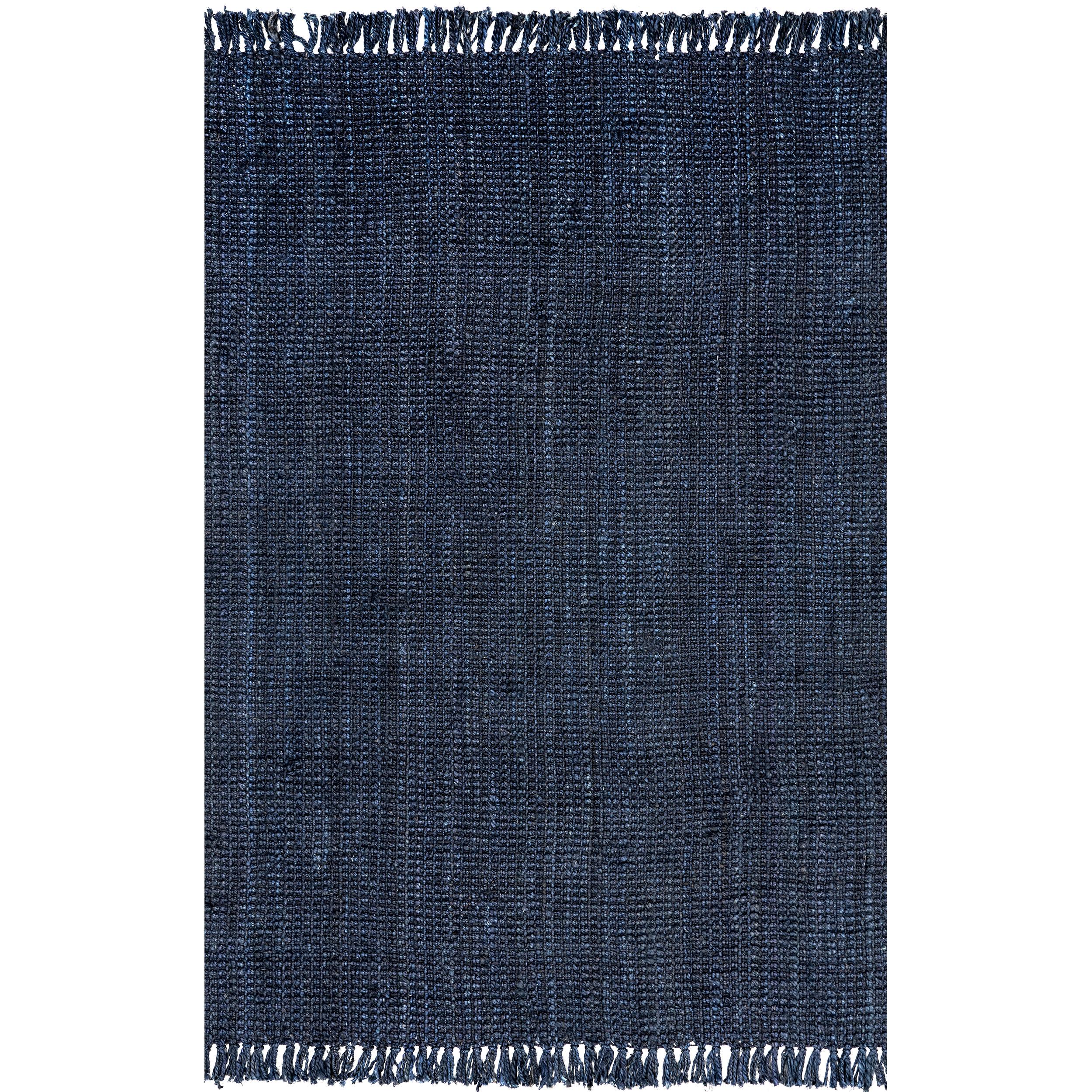 nuLOOM Daniela Chunky Jute Navy 5' x 7' 6" Farmhouse Area Rug