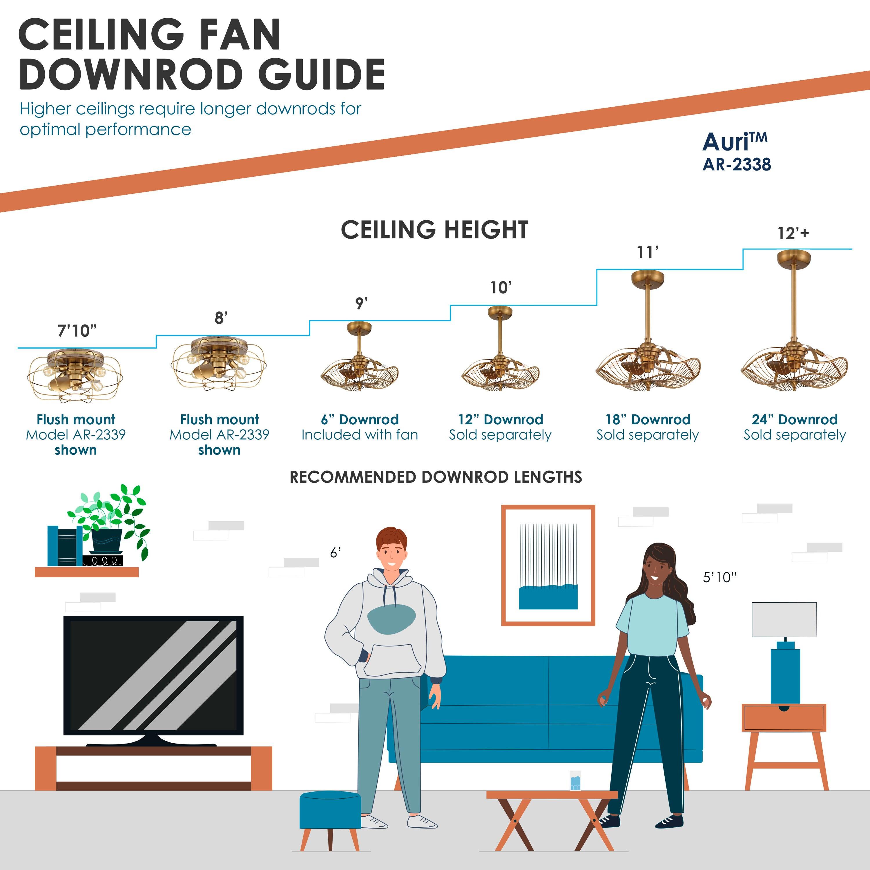 22" Akoni 3 - Blade Ceiling Fan with Light Kit Included