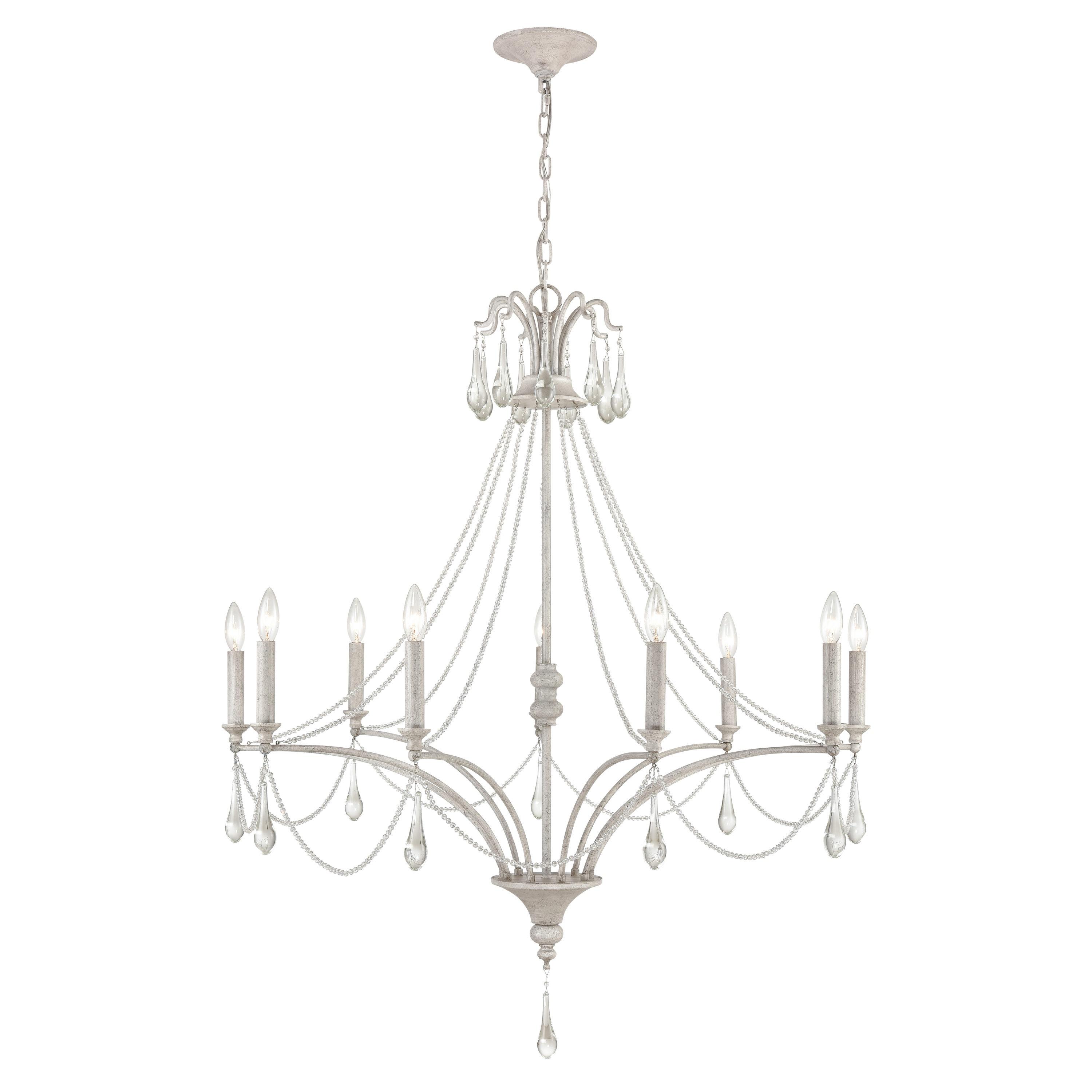 Elk Home French Parlor 9 - Light Chandelier in  Vintage White