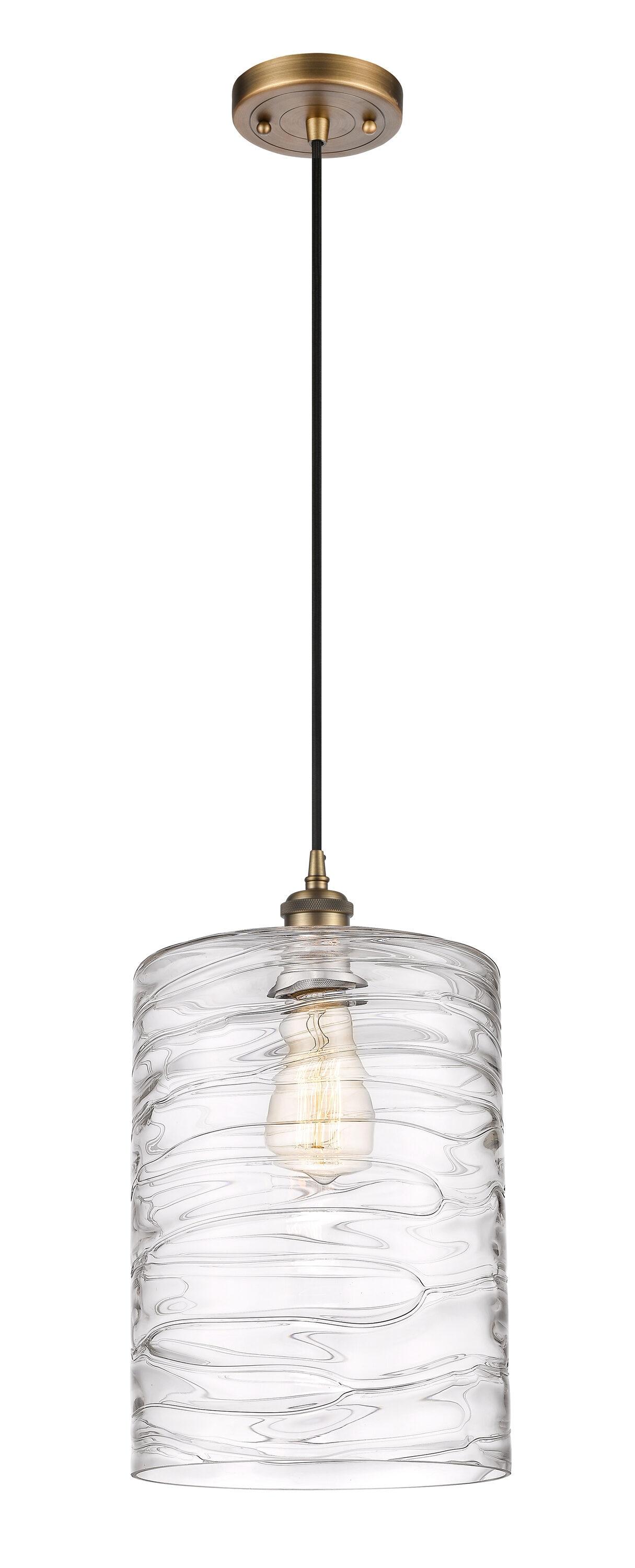 Ballston 14" Brushed Brass Mini Pendant with Glass Shade